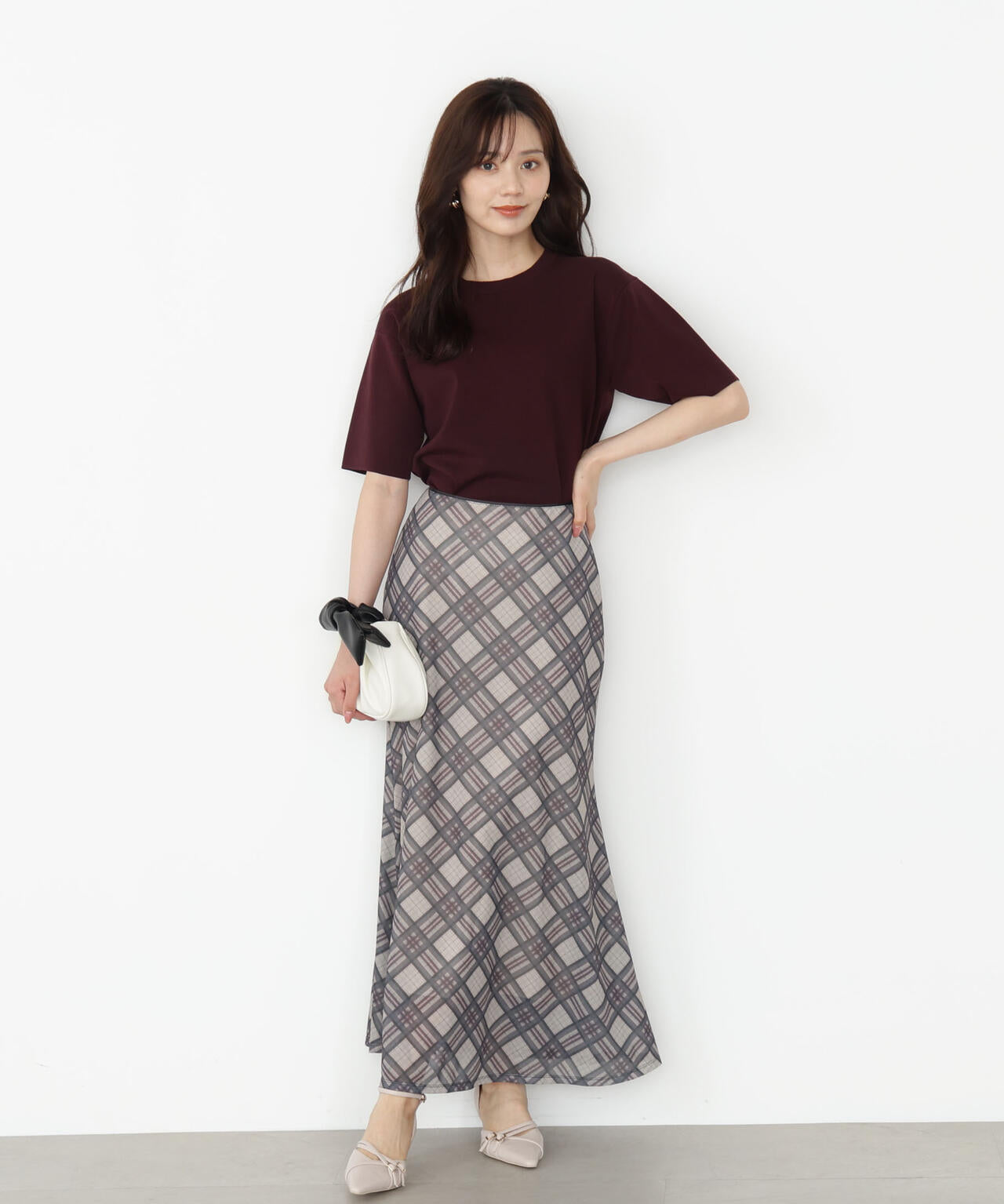 【松川星さん着用】チェックナロースカート