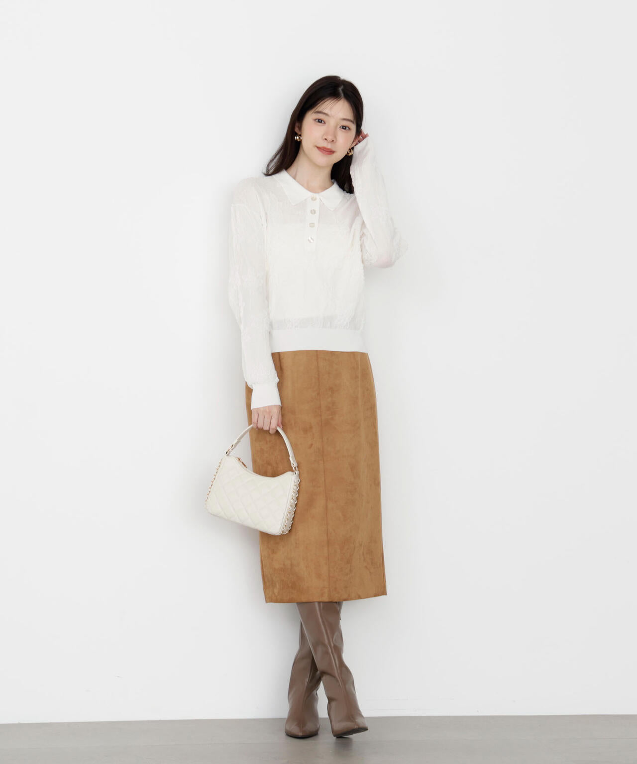 ダンボールフェイクスエードミディスカート | PROPORTION BODY