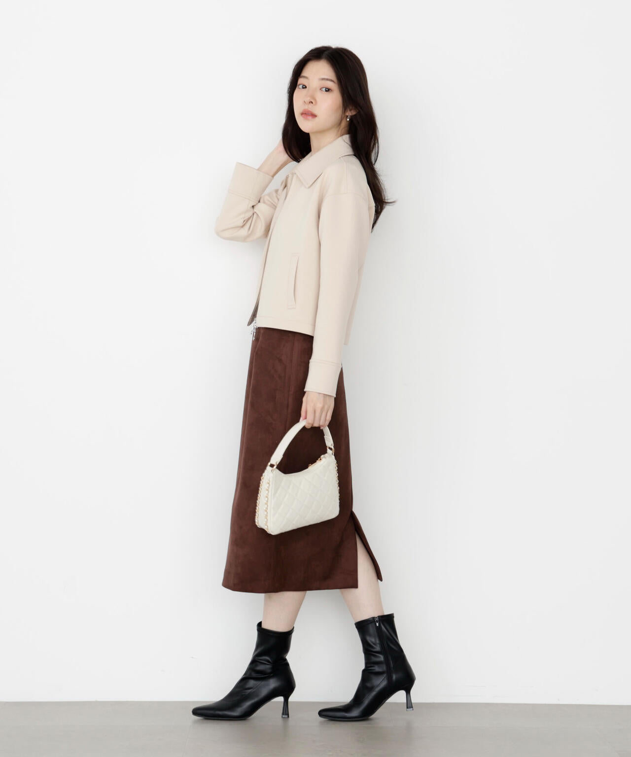 ダンボールフェイクスエードミディスカート | PROPORTION BODY