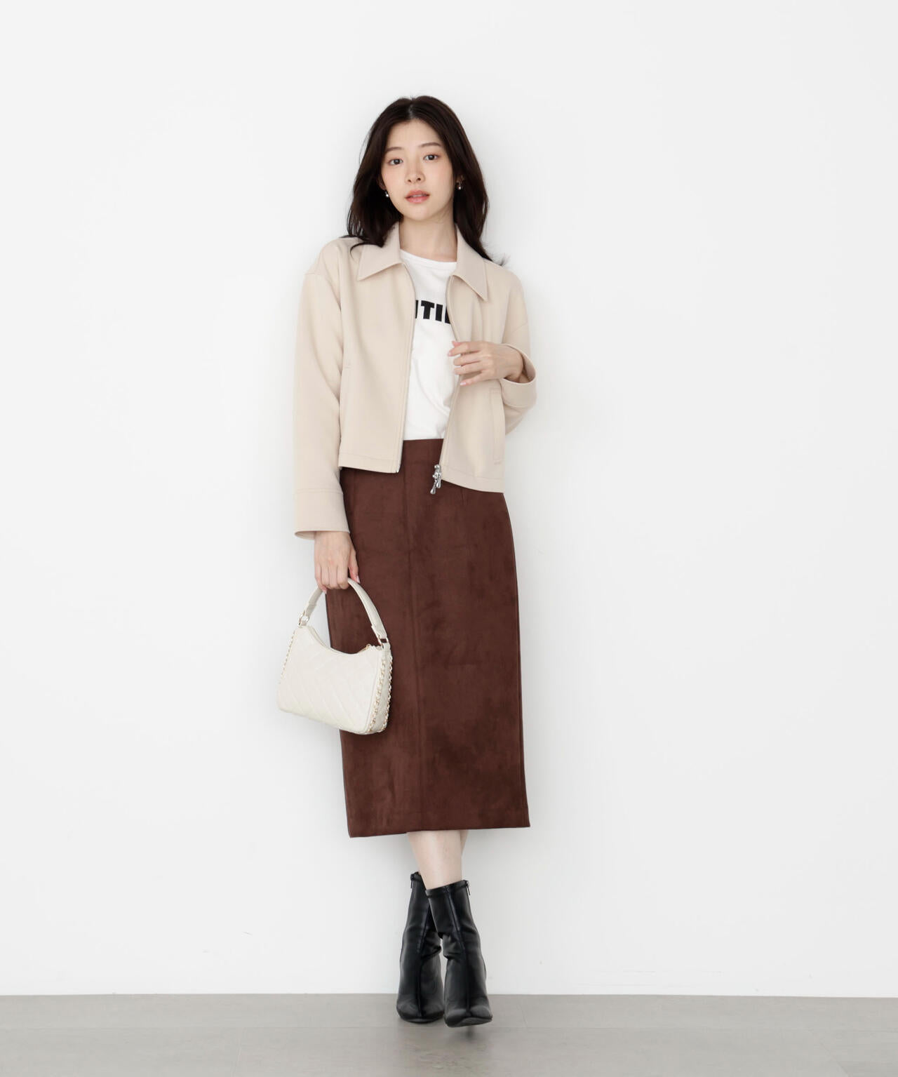 ダンボールフェイクスエードミディスカート | PROPORTION BODY