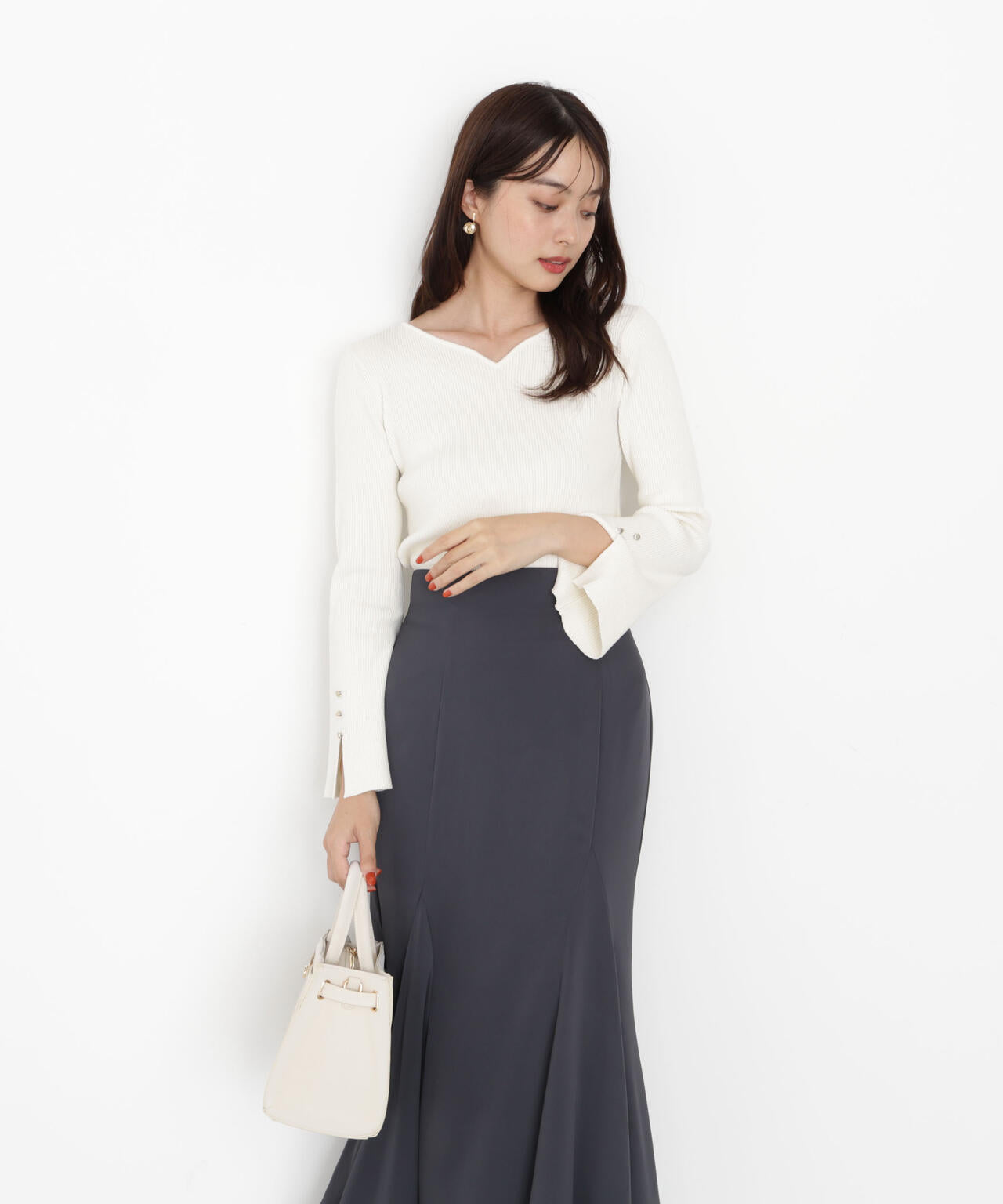 【松川星さん着用】グロッシーレディマーメイドスカート