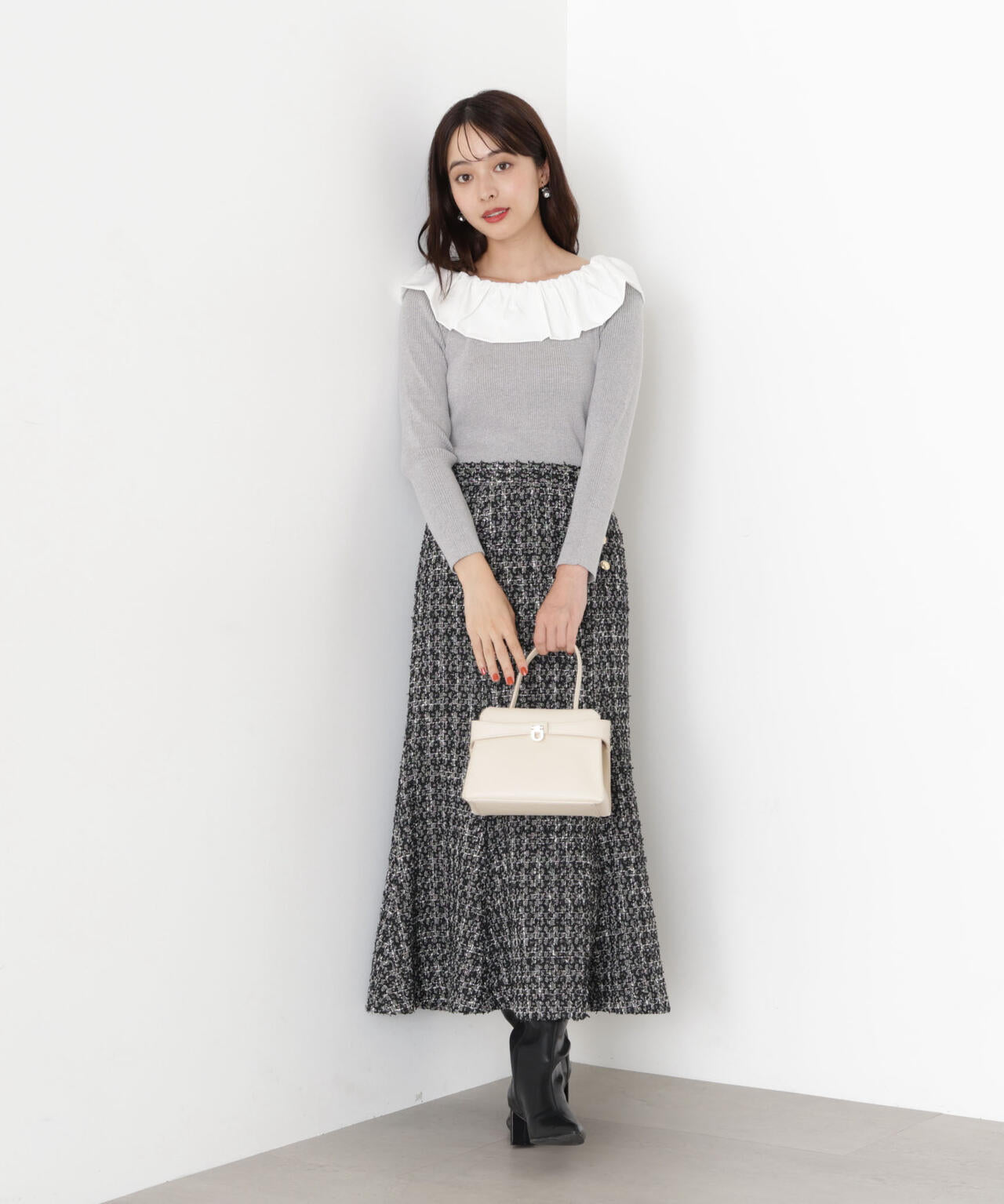 ラメツイードマーメイドスカート