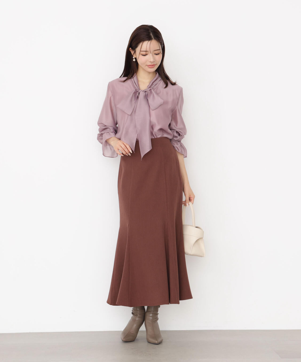 ＜ウォッシャブル＞ハイウエストマーメイドスカート