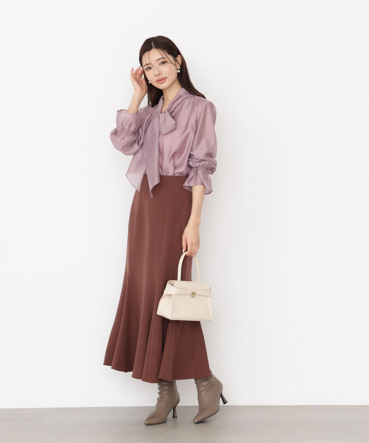 ＜ウォッシャブル＞ハイウエストマーメイドスカート