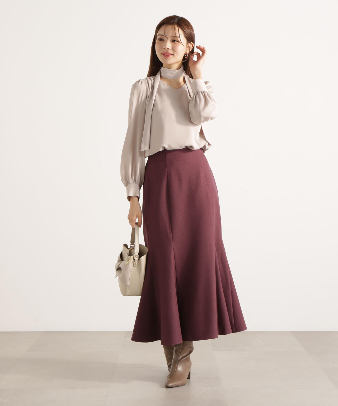 ＜ウォッシャブル＞ハイウエストマーメイドスカート