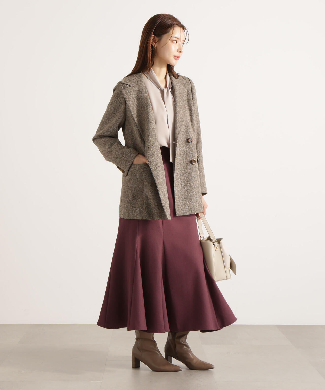 ＜ウォッシャブル＞ハイウエストマーメイドスカート