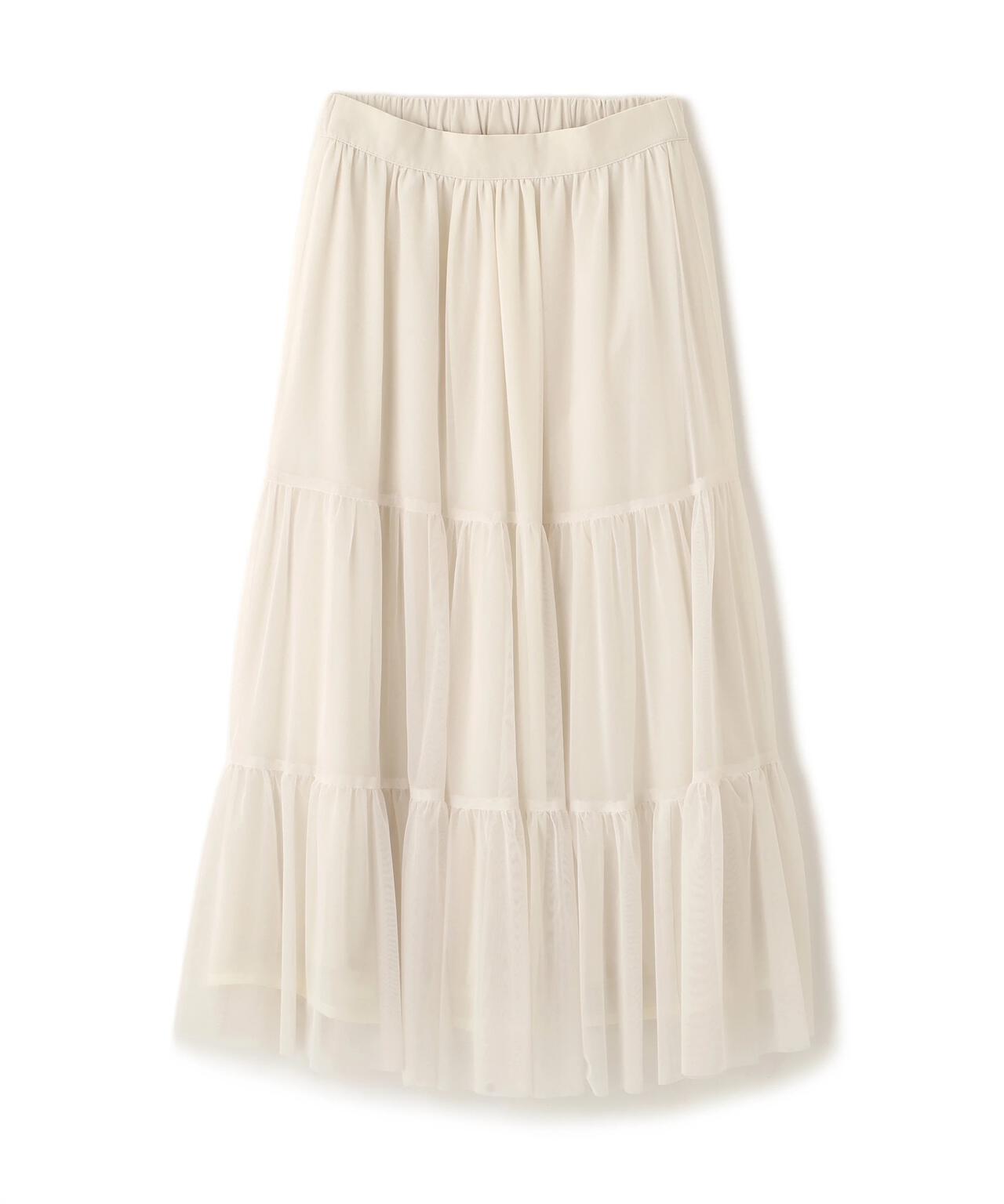 チュールティアードスカート