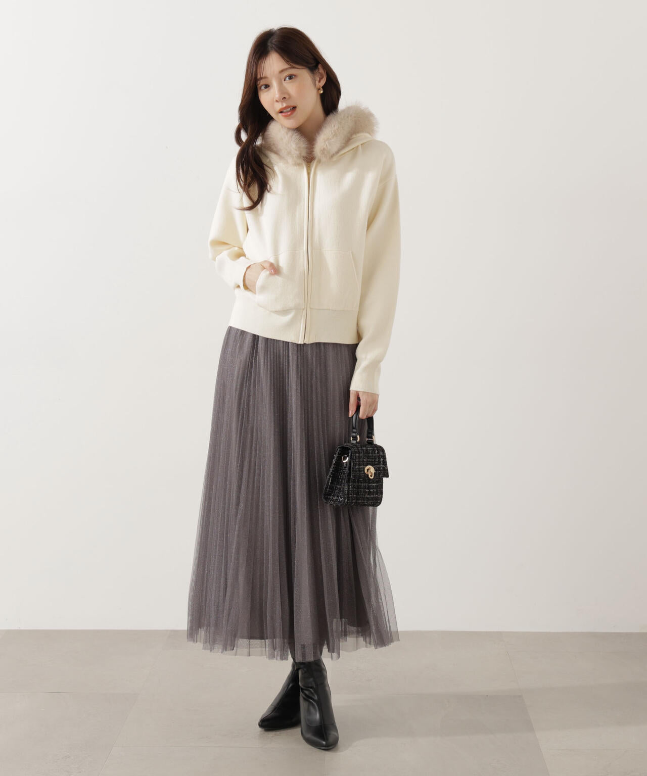 《EDIT COLOGNE》ラメプリーツスカート