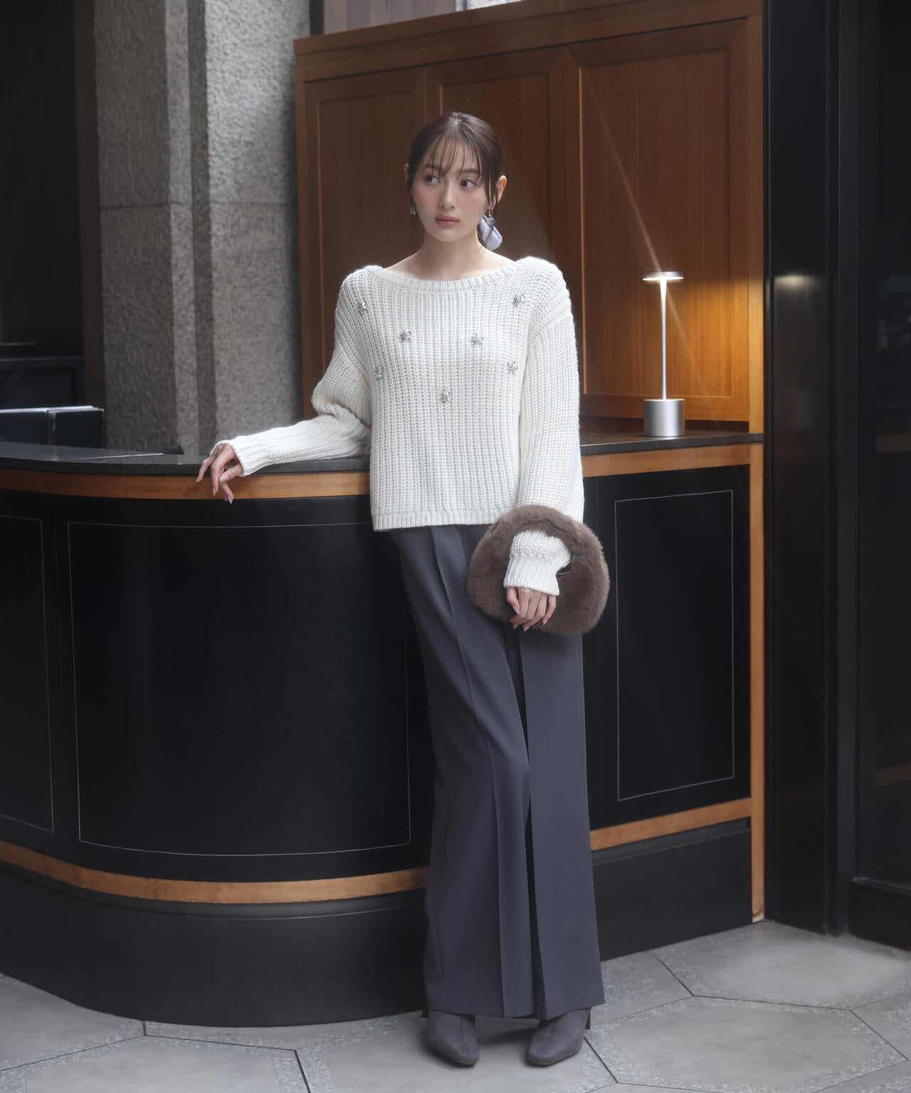 【加藤栞さん着用】ハイウエストラップパンツ