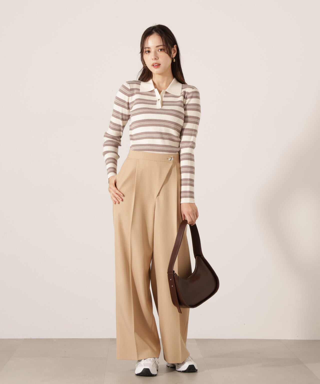 【加藤栞さん着用】ハイウエストラップパンツ