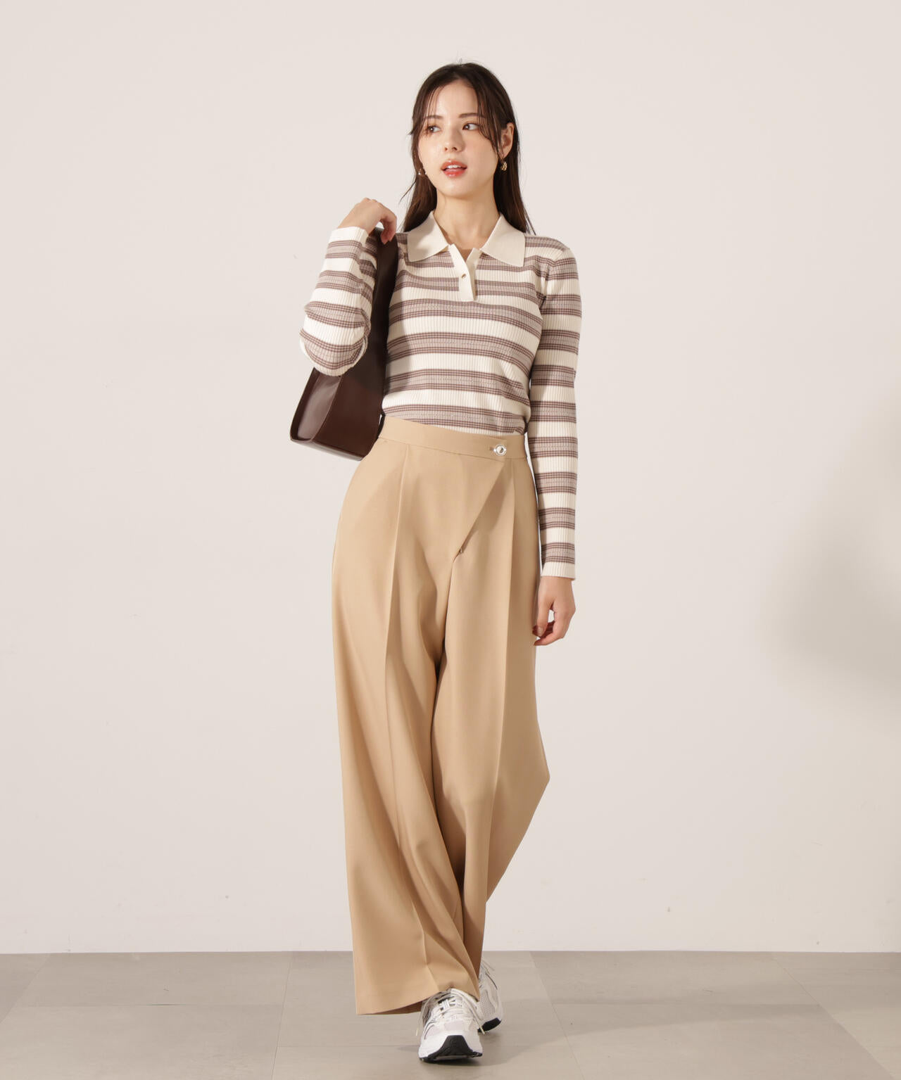 【加藤栞さん着用】ハイウエストラップパンツ