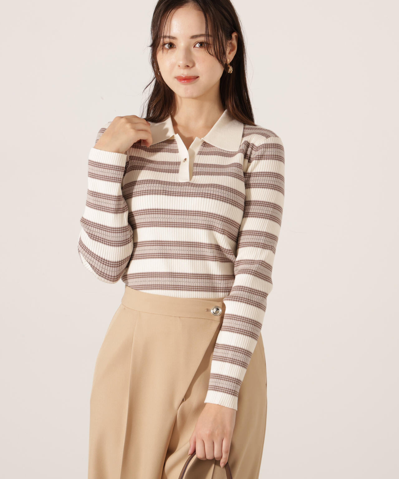 【加藤栞さん着用】ハイウエストラップパンツ