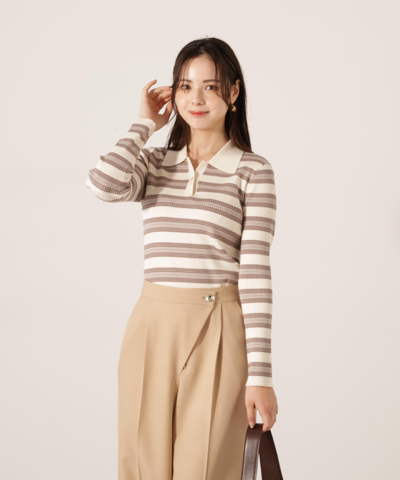 【加藤栞さん着用】ハイウエストラップパンツ