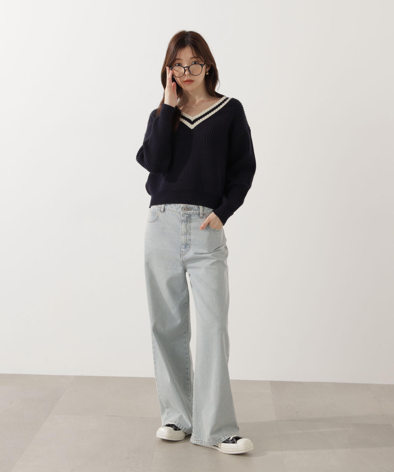 【加藤栞さん着用】ワイドデニムパンツ