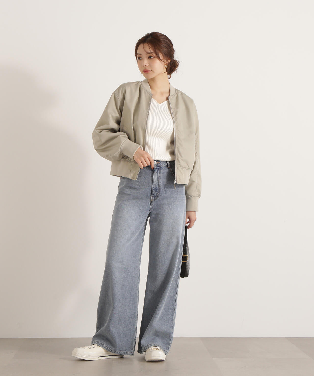 【加藤栞さん着用】ワイドデニムパンツ