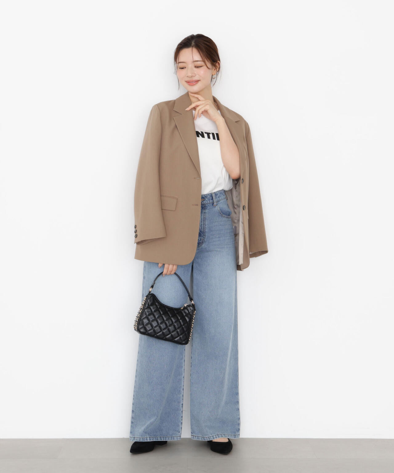 【加藤栞さん着用】ワイドデニムパンツ