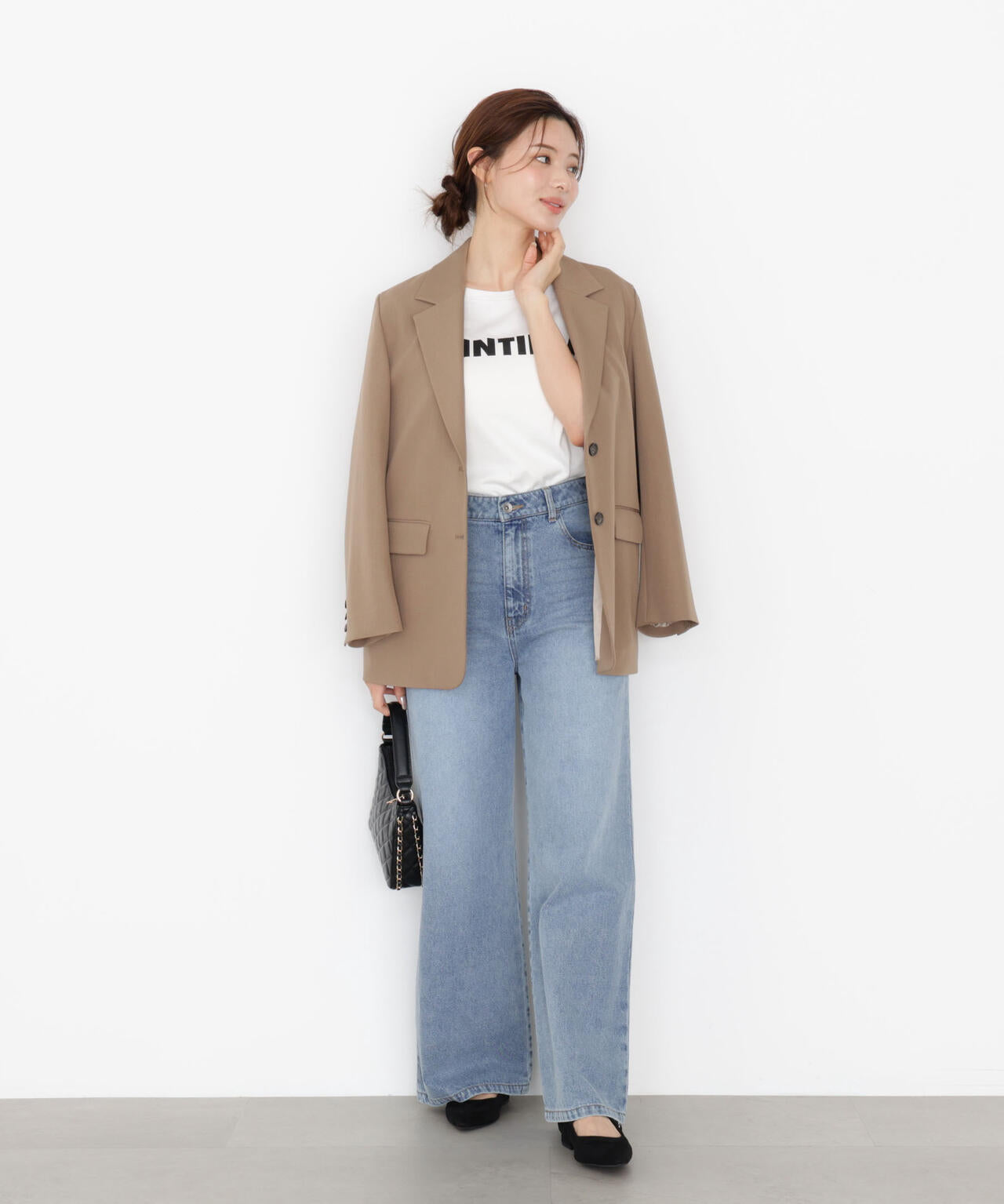 【加藤栞さん着用】ワイドデニムパンツ