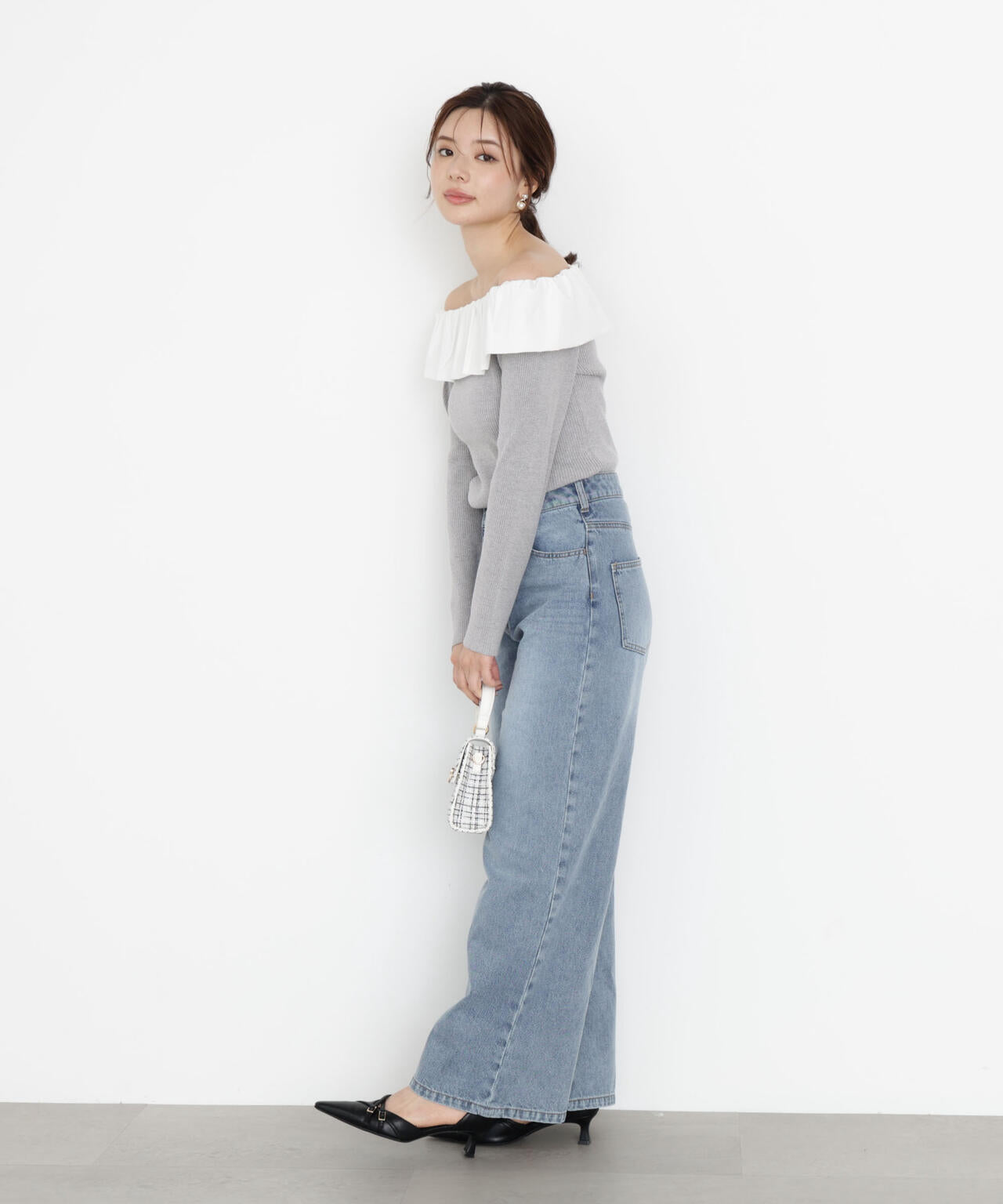 【加藤栞さん着用】ワイドデニムパンツ