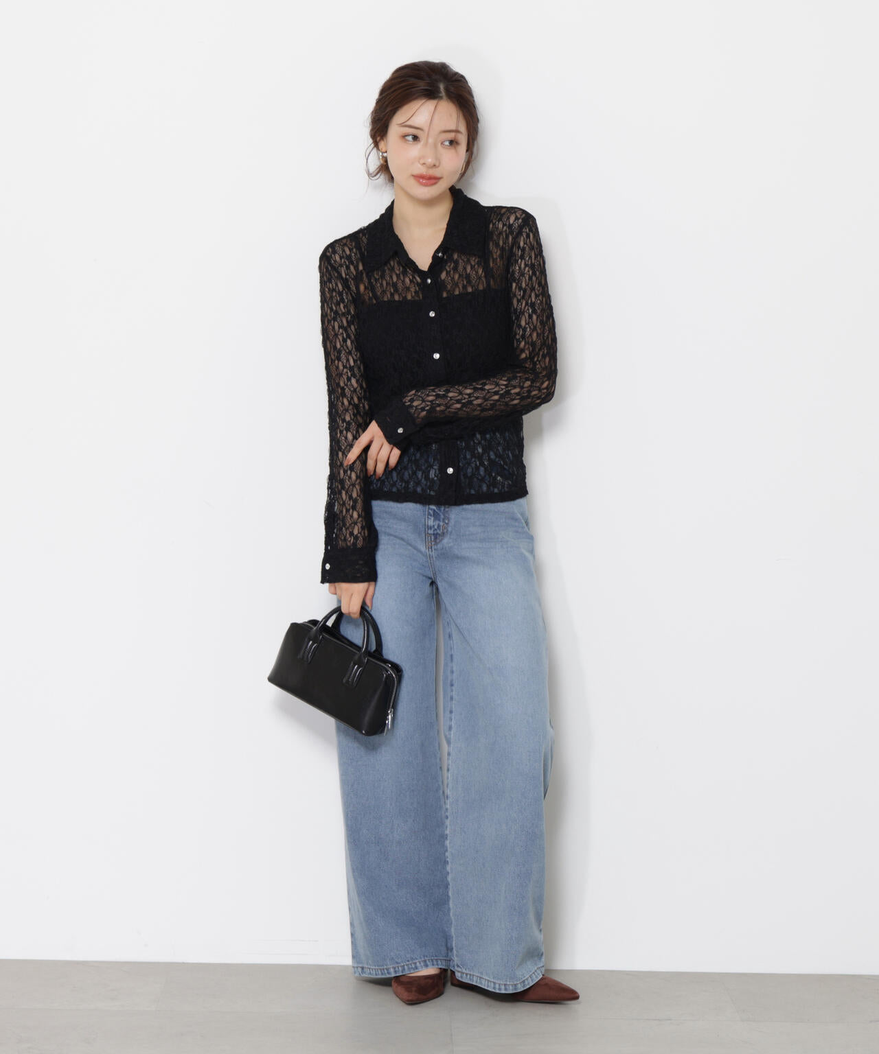 【加藤栞さん着用】ワイドデニムパンツ