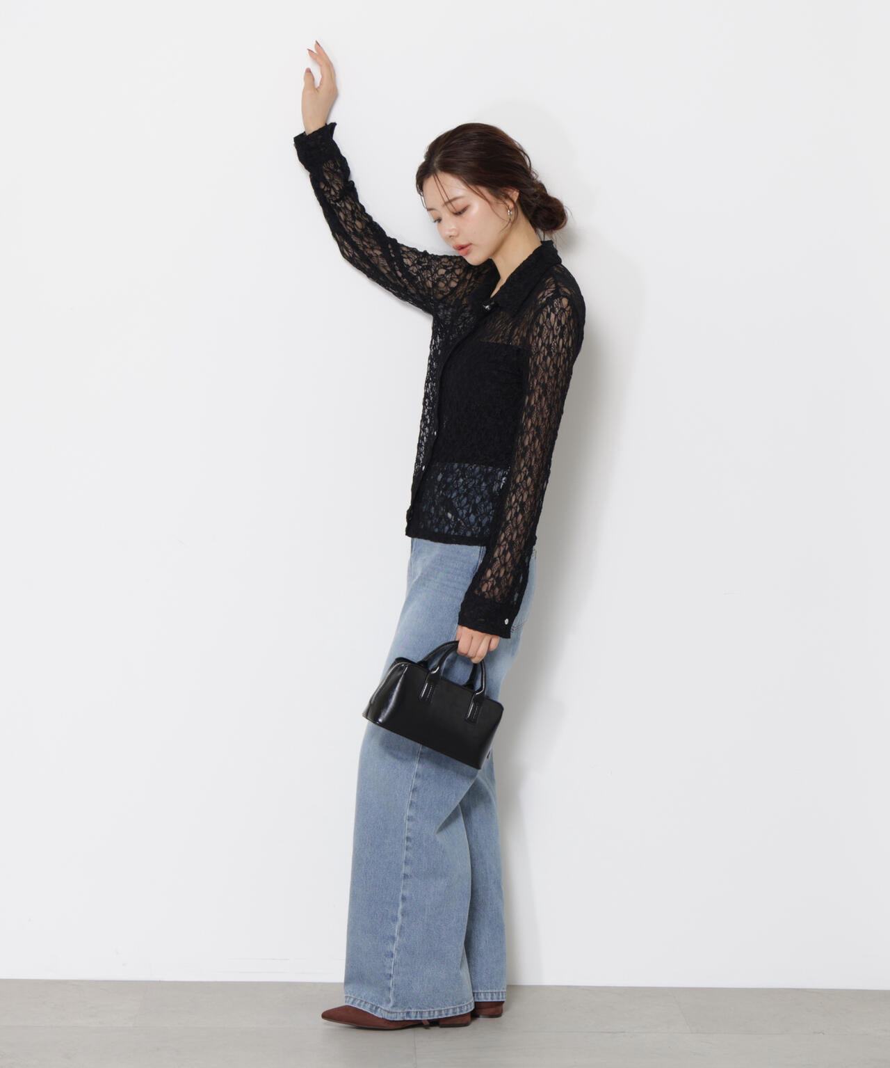 【加藤栞さん着用】ワイドデニムパンツ