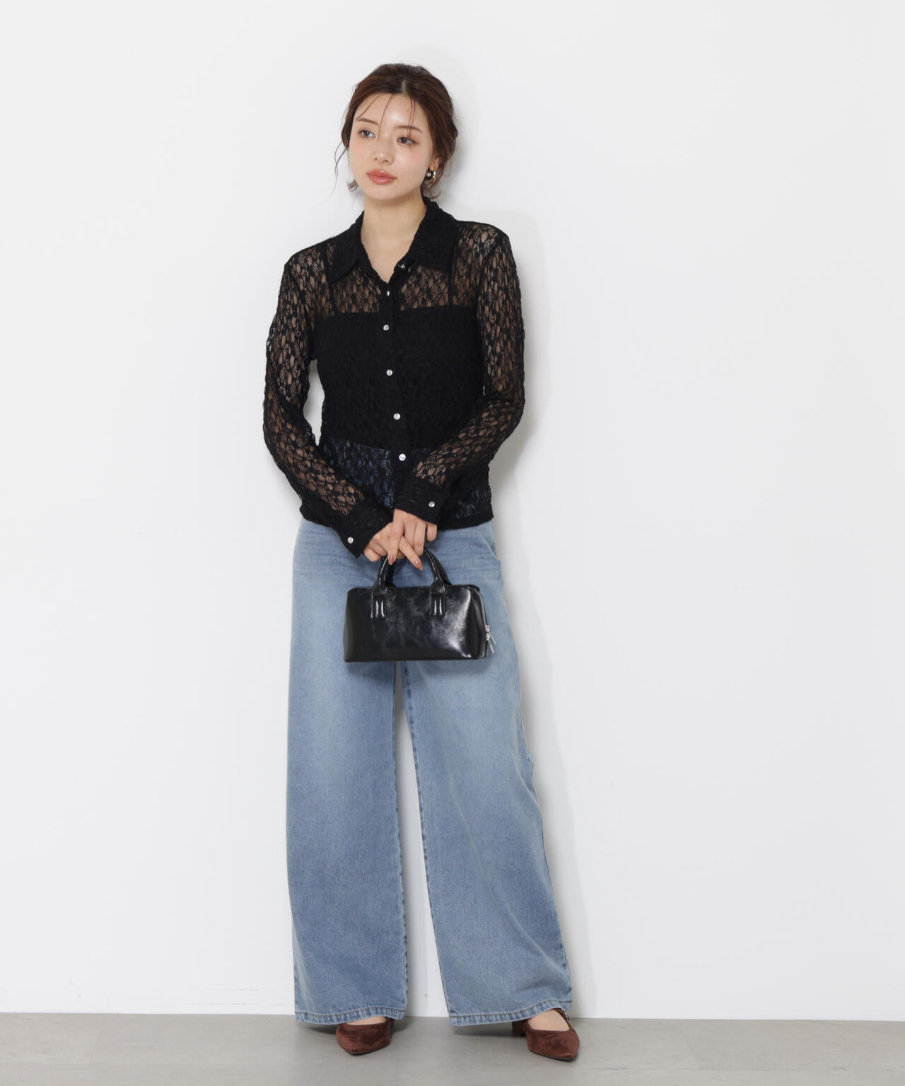 【加藤栞さん着用】ワイドデニムパンツ