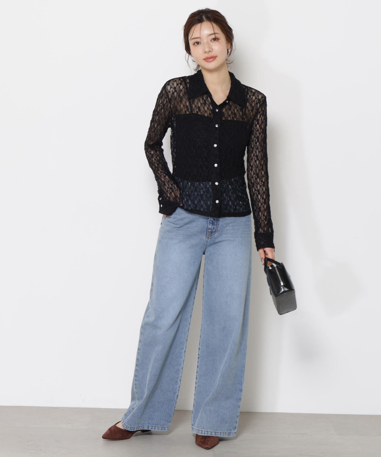 【加藤栞さん着用】ワイドデニムパンツ