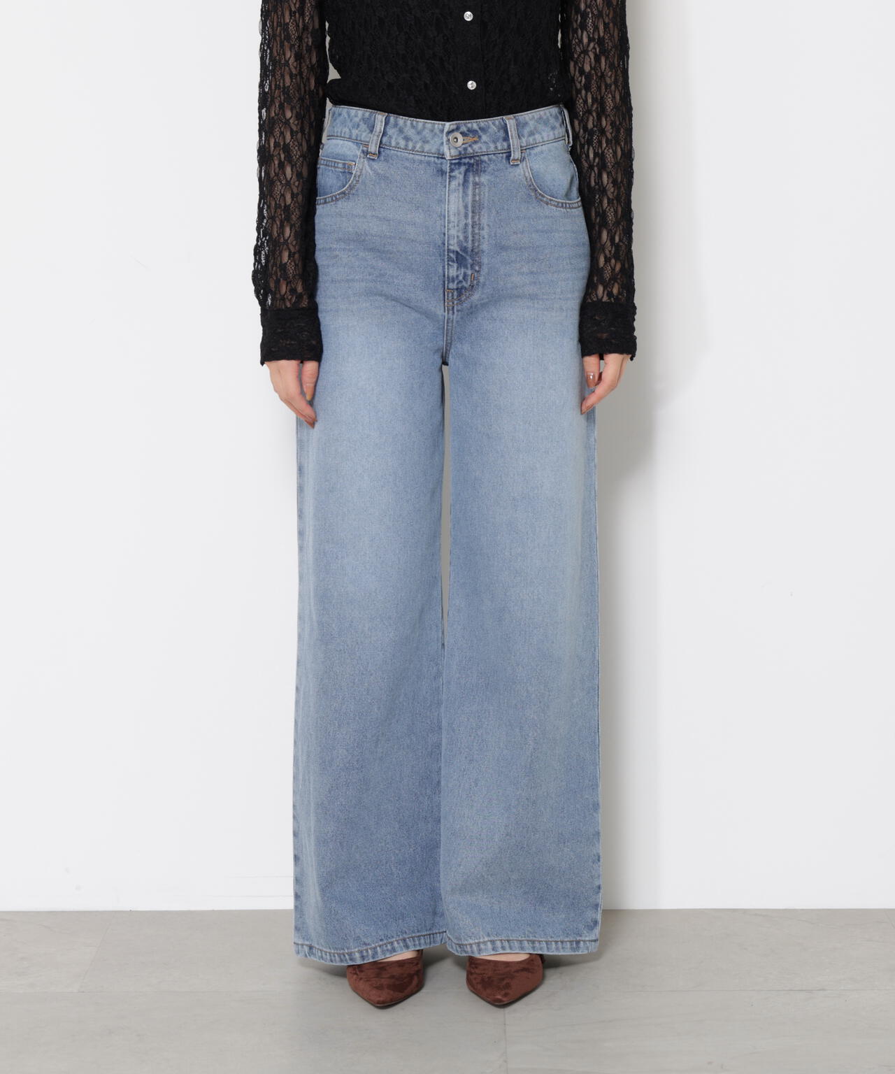 【加藤栞さん着用】ワイドデニムパンツ