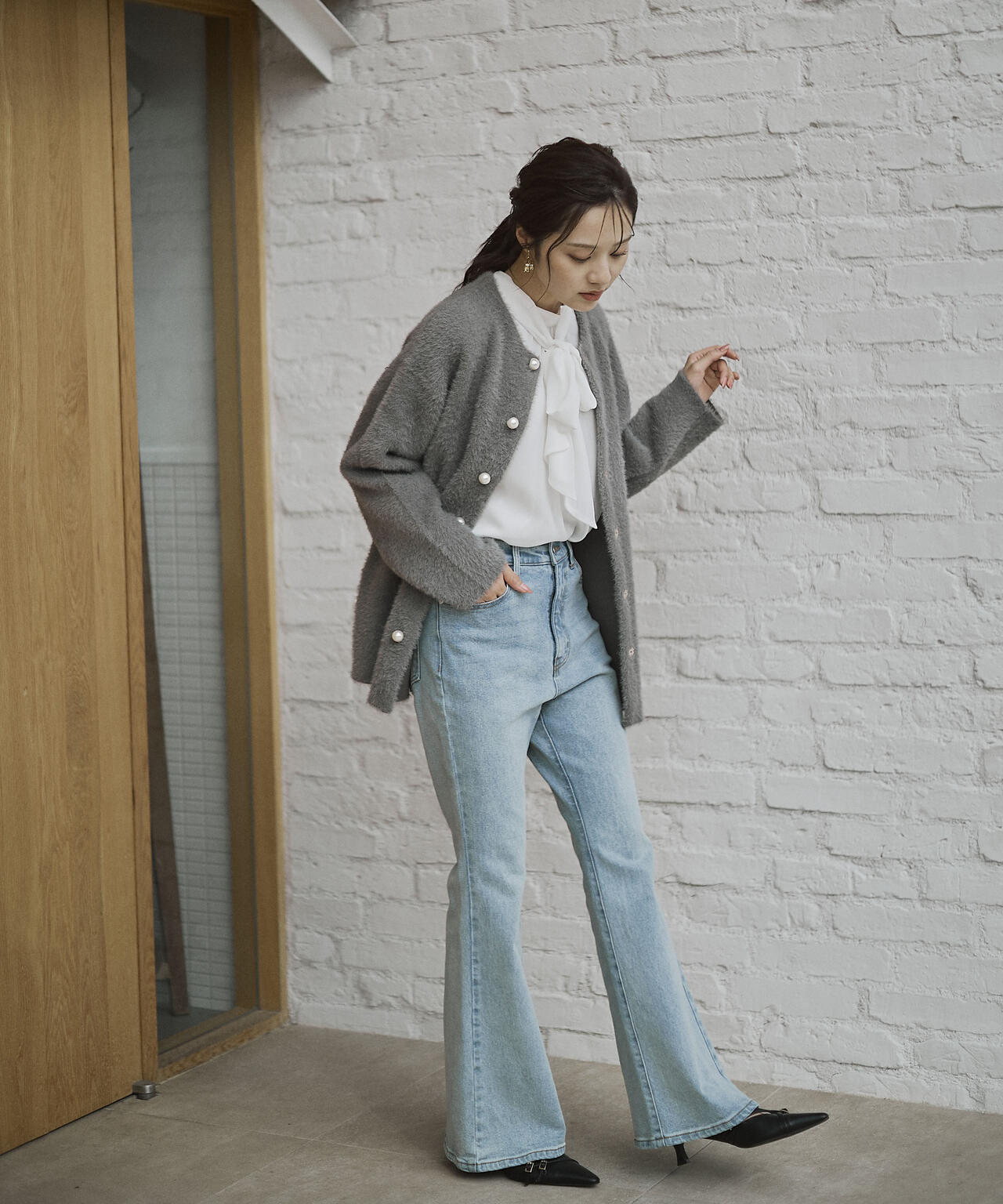 青島心さん着用】【松川星さん着用】フレアデニムパンツ | PROPORTION