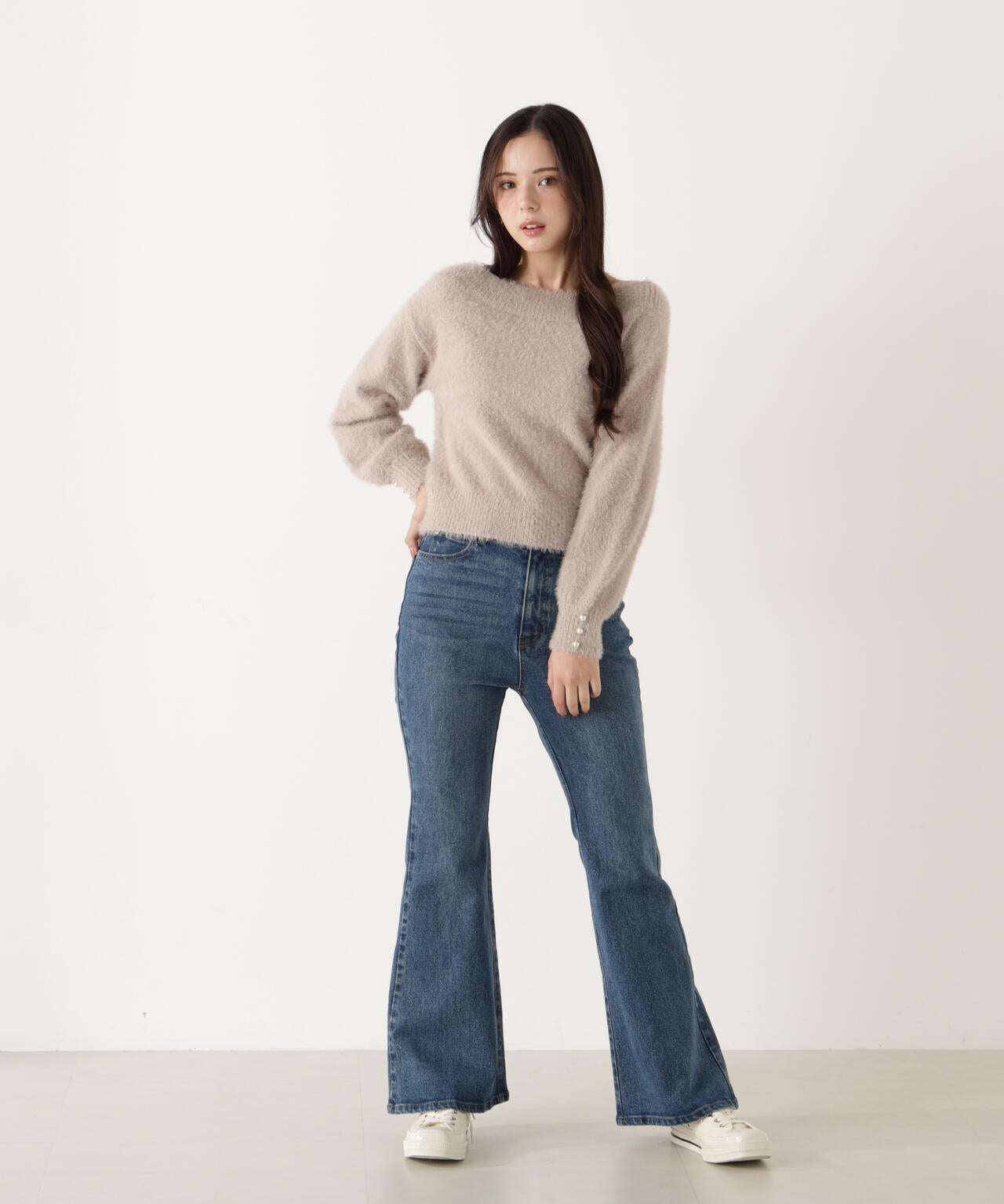 【青島心さん着用】【松川星さん着用】フレアデニムパンツ