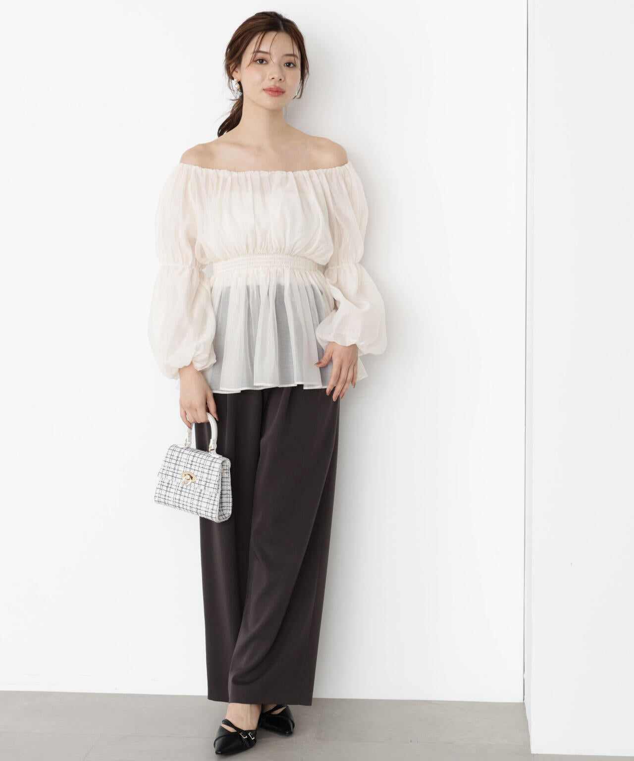 【松川星さん着用】ベルト付きタックパンツ