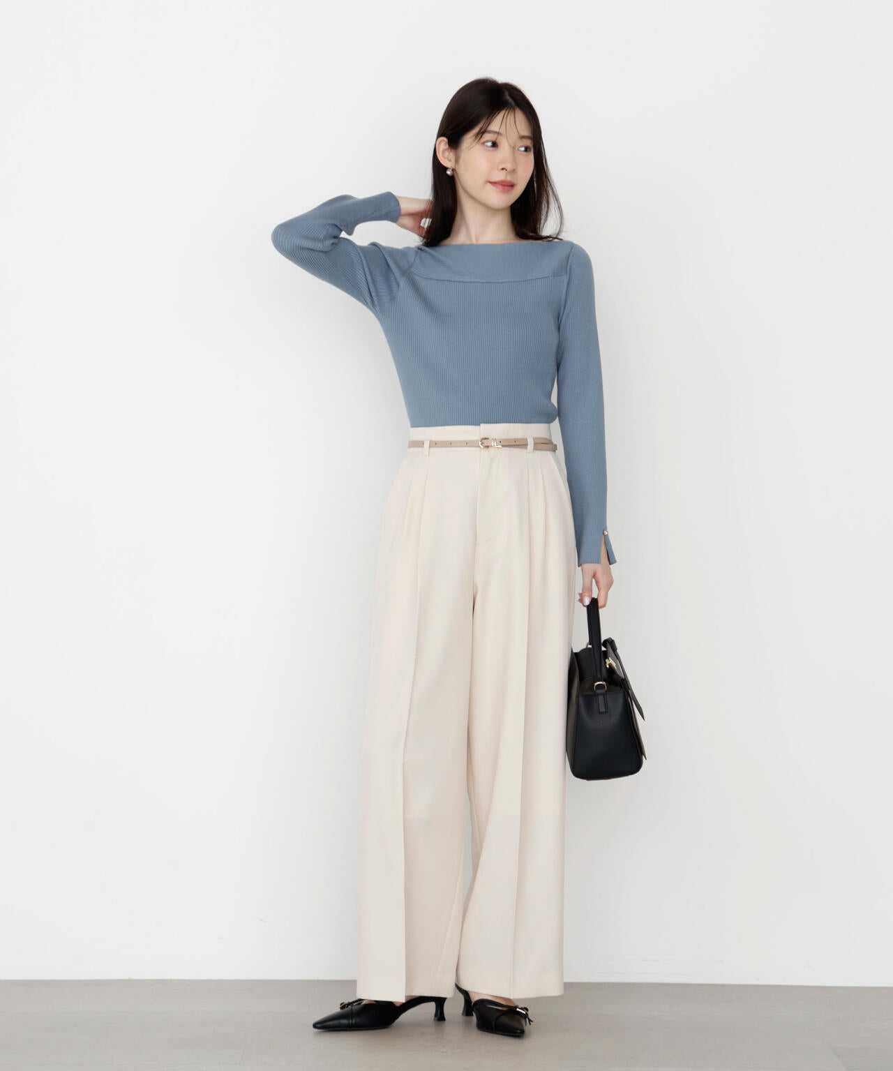 【松川星さん着用】ハイウエストワイドパンツ