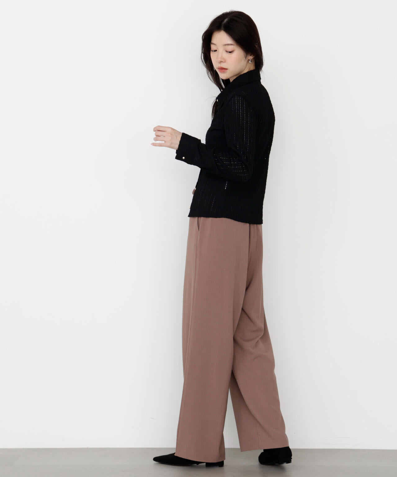 ＜ウォッシャブル＞ウエストゴムワイドパンツ【official site・一部店舗限定】