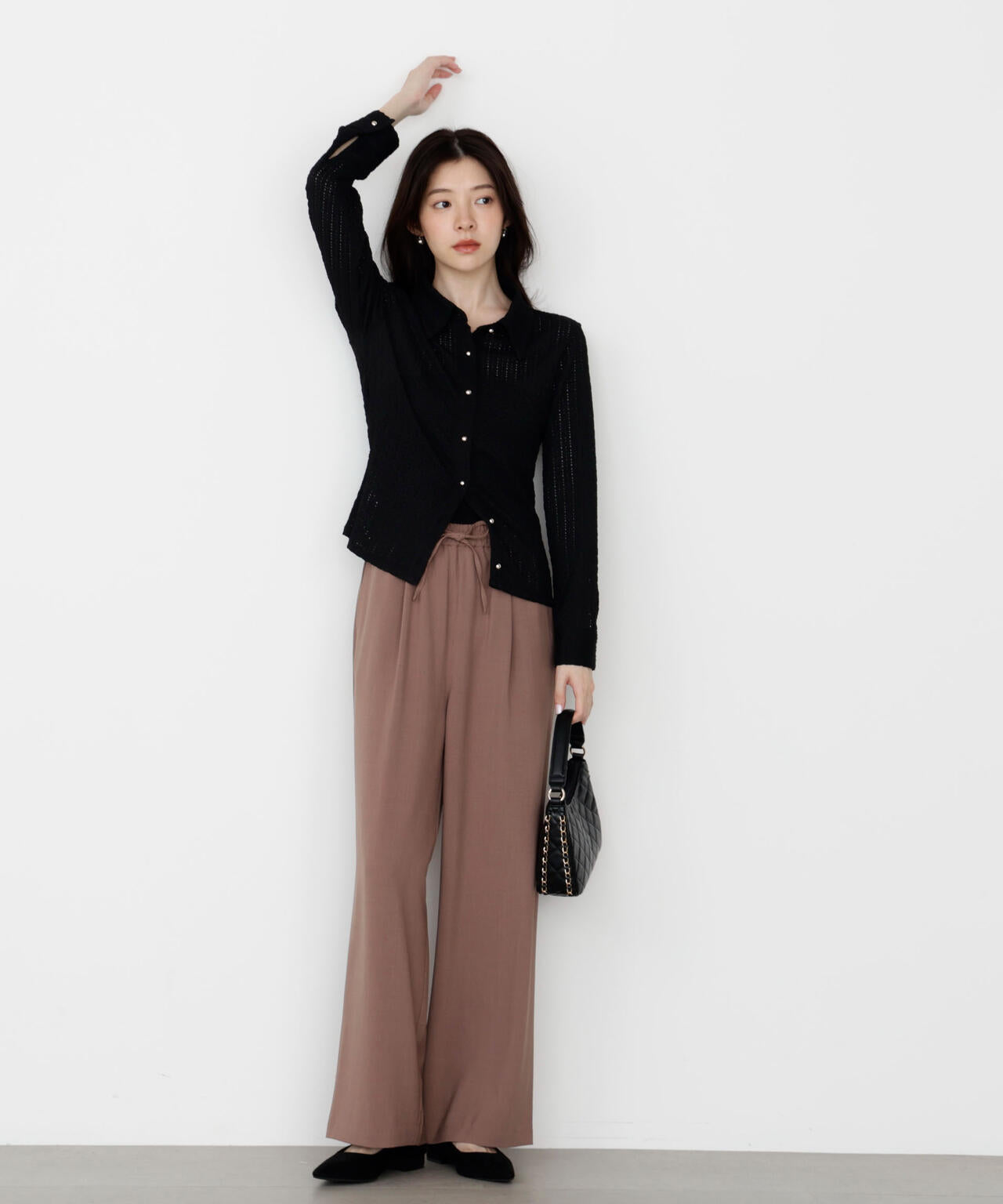 ＜ウォッシャブル＞ウエストゴムワイドパンツ【official site・一部店舗限定】