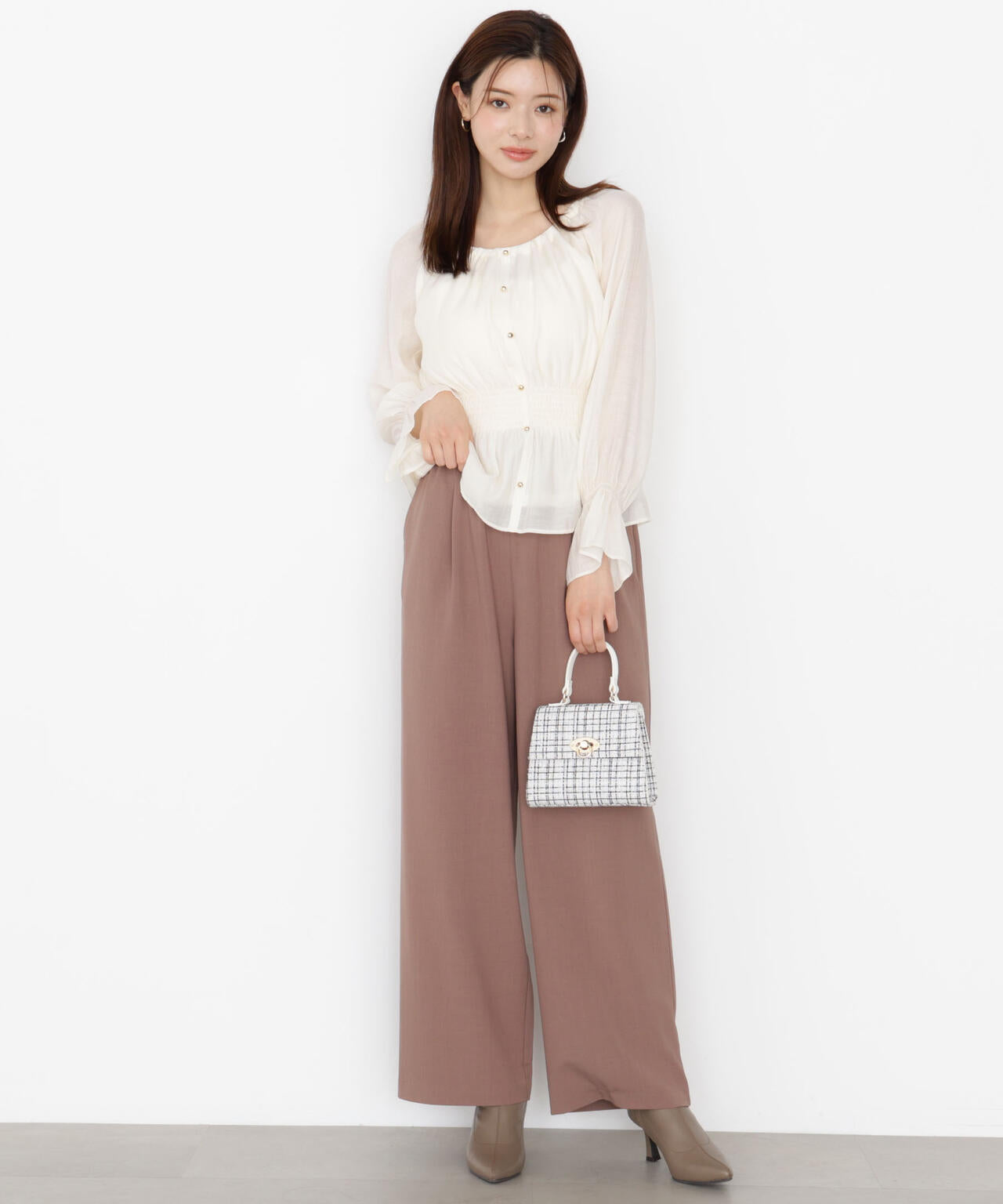 ＜ウォッシャブル＞ウエストゴムワイドパンツ【official site・一部店舗限定】