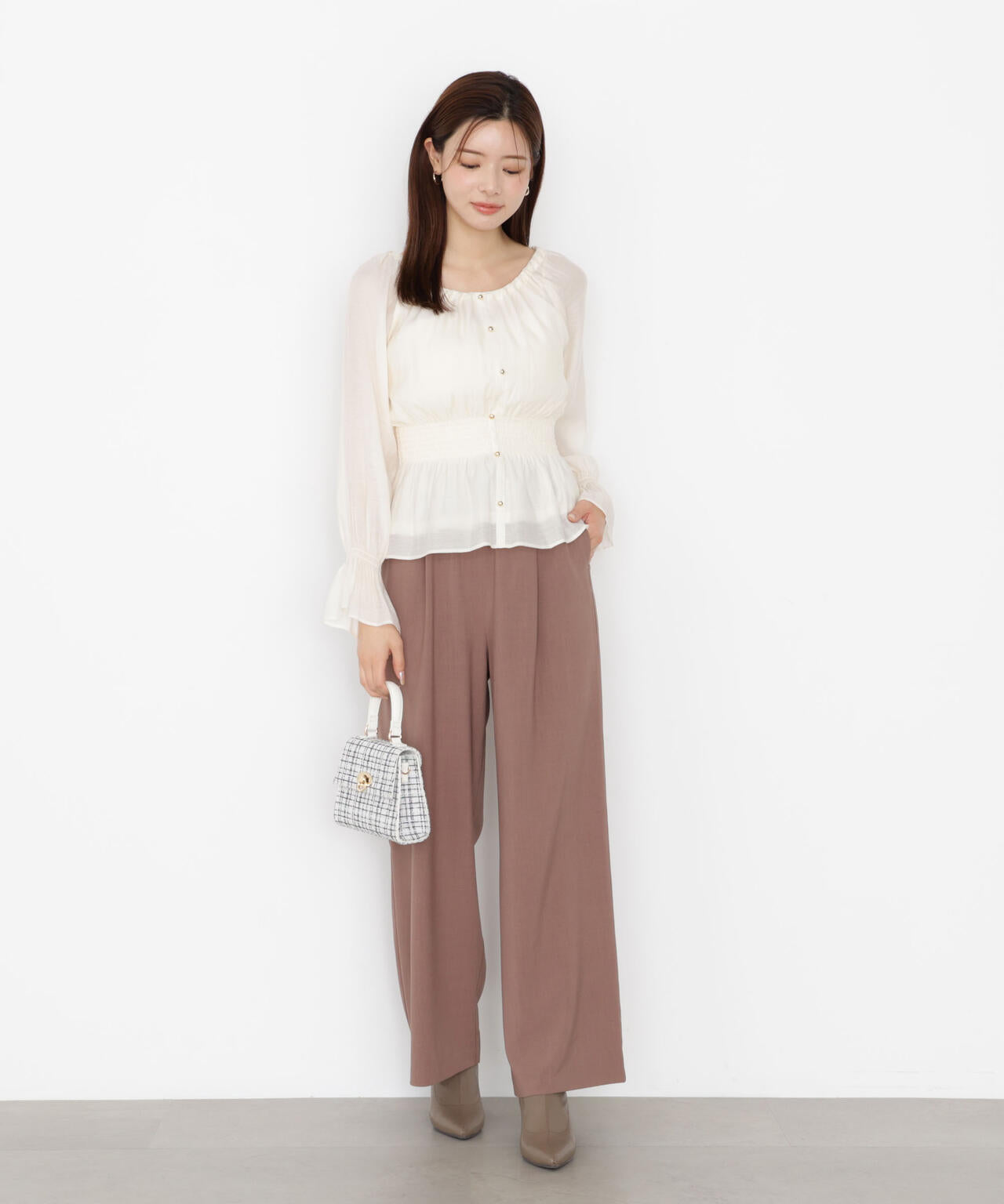 ＜ウォッシャブル＞ウエストゴムワイドパンツ【official site・一部店舗限定】