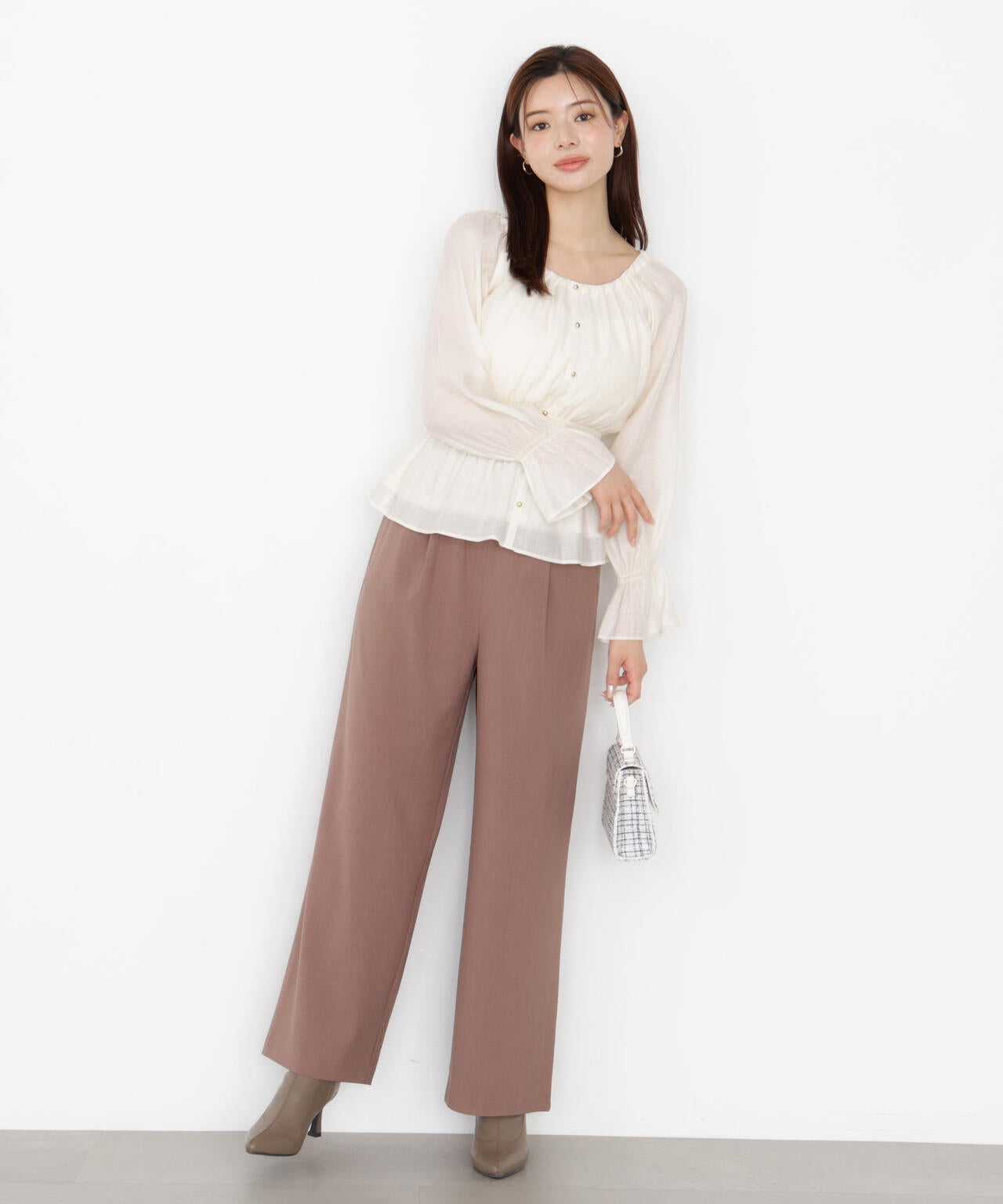 ＜ウォッシャブル＞ウエストゴムワイドパンツ【official site・一部店舗限定】