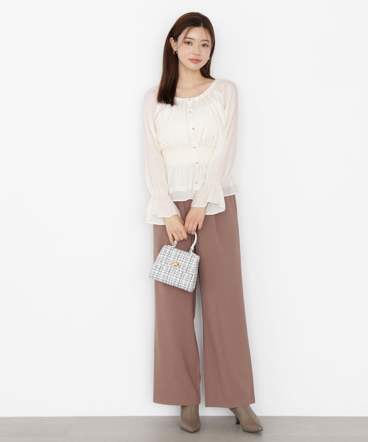 ＜ウォッシャブル＞ウエストゴムワイドパンツ【official site・一部店舗限定】