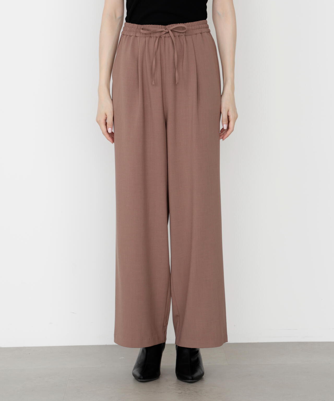 ＜ウォッシャブル＞ウエストゴムワイドパンツ【official site・一部店舗限定】