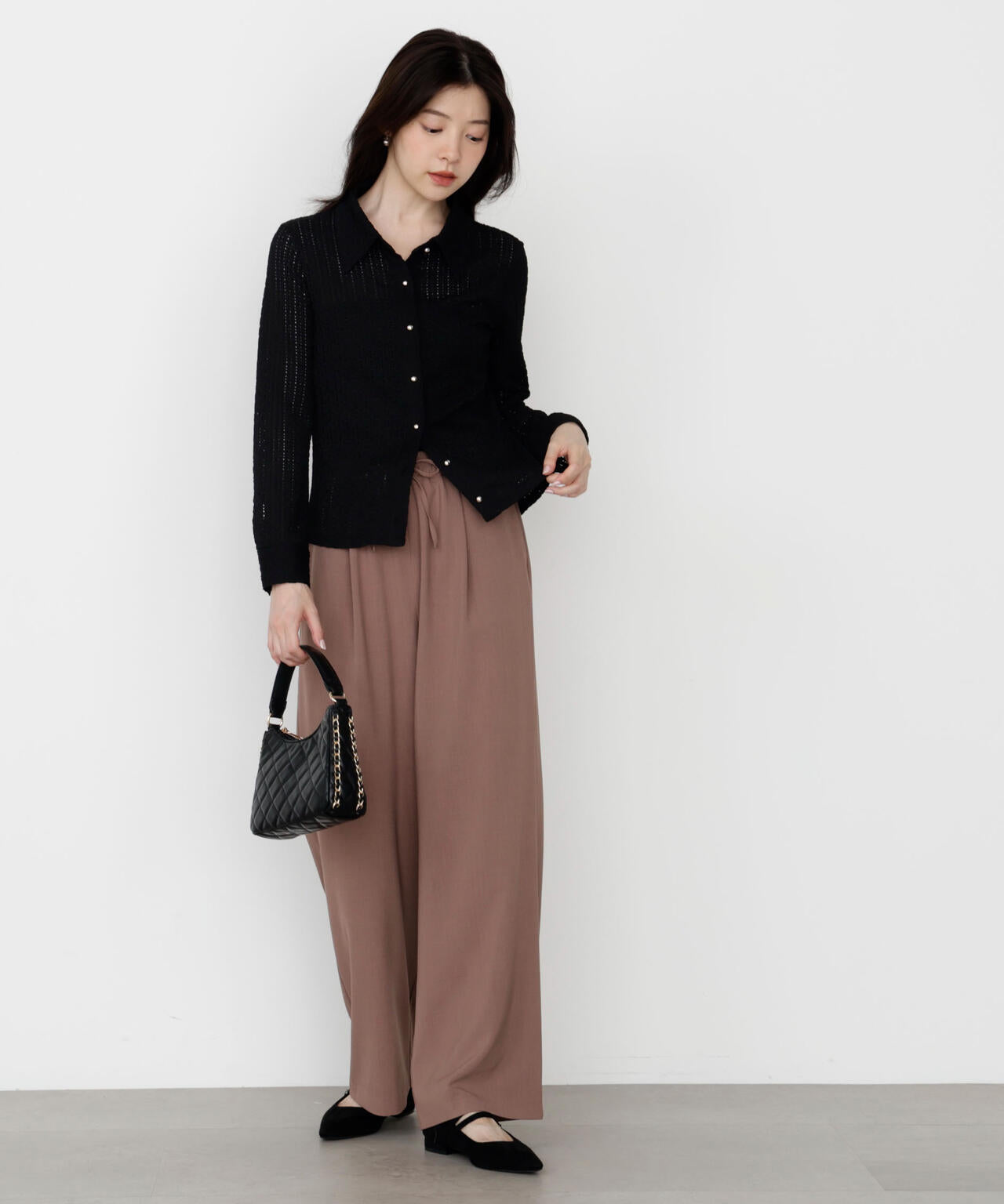 ＜ウォッシャブル＞ウエストゴムワイドパンツ【official site・一部店舗限定】