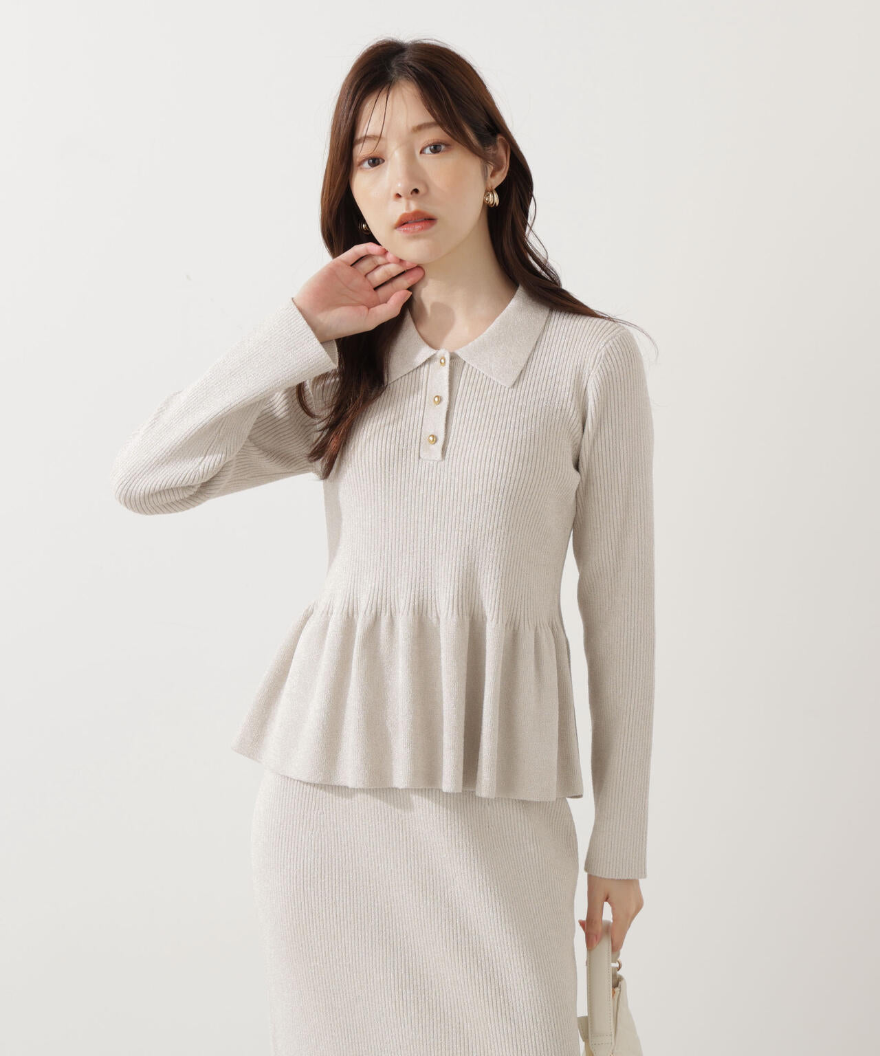 青島心さん着用】ポロペプラムSETUP | PROPORTION BODY DRESSING