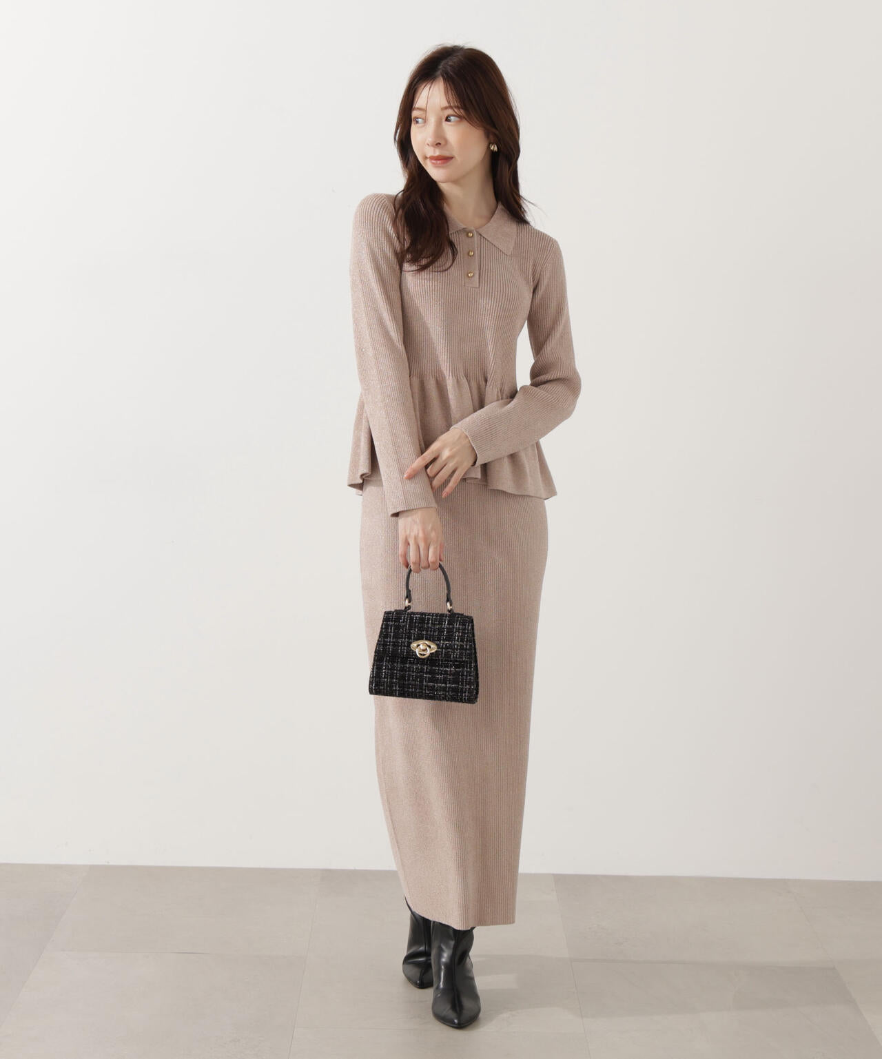 青島心さん着用】ポロペプラムSETUP | PROPORTION BODY DRESSING