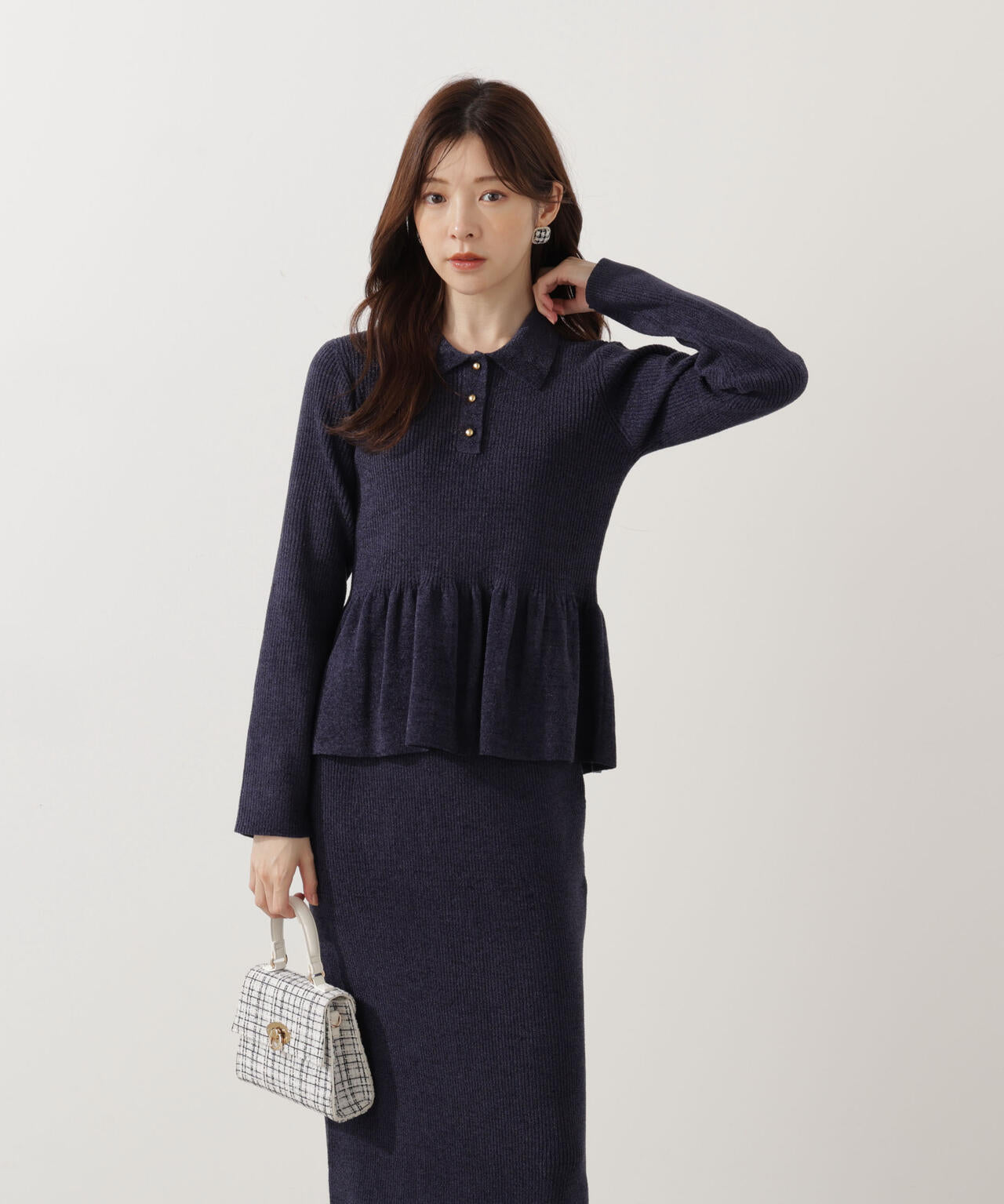 青島心さん着用】ポロペプラムSETUP | PROPORTION BODY DRESSING