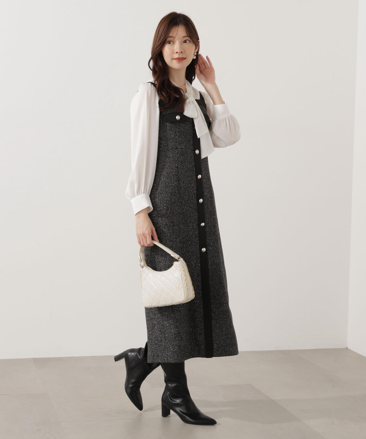 ツイードロングジャンスカ