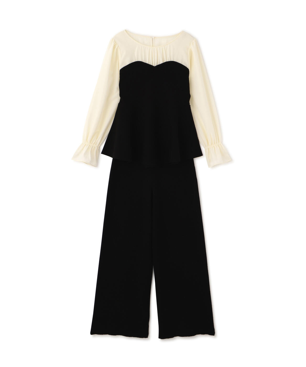 ウォッシャブル＞シアードッキングペプラムニットSETUP | PROPORTION