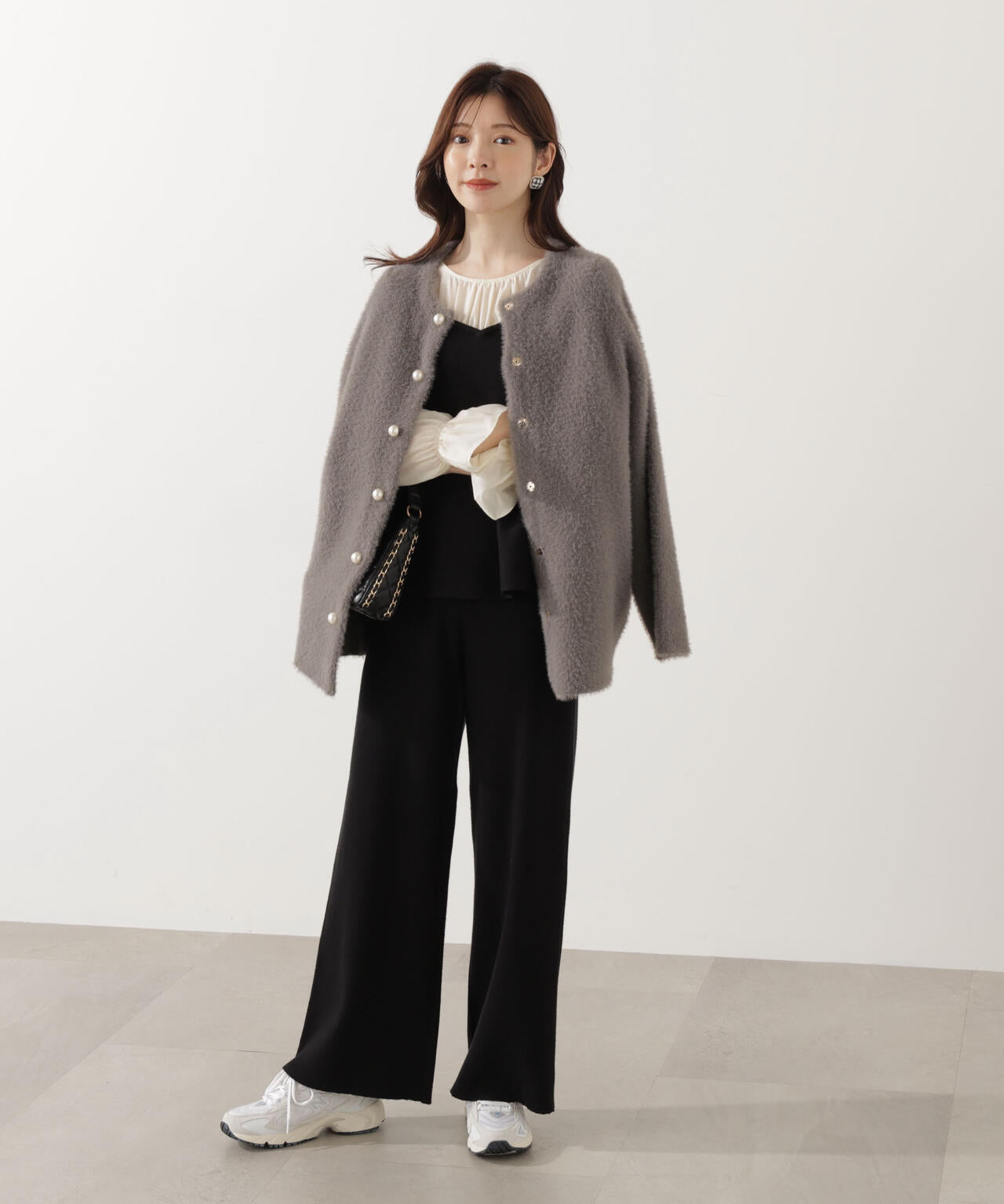 ウォッシャブル＞シアードッキングペプラムニットSETUP | PROPORTION