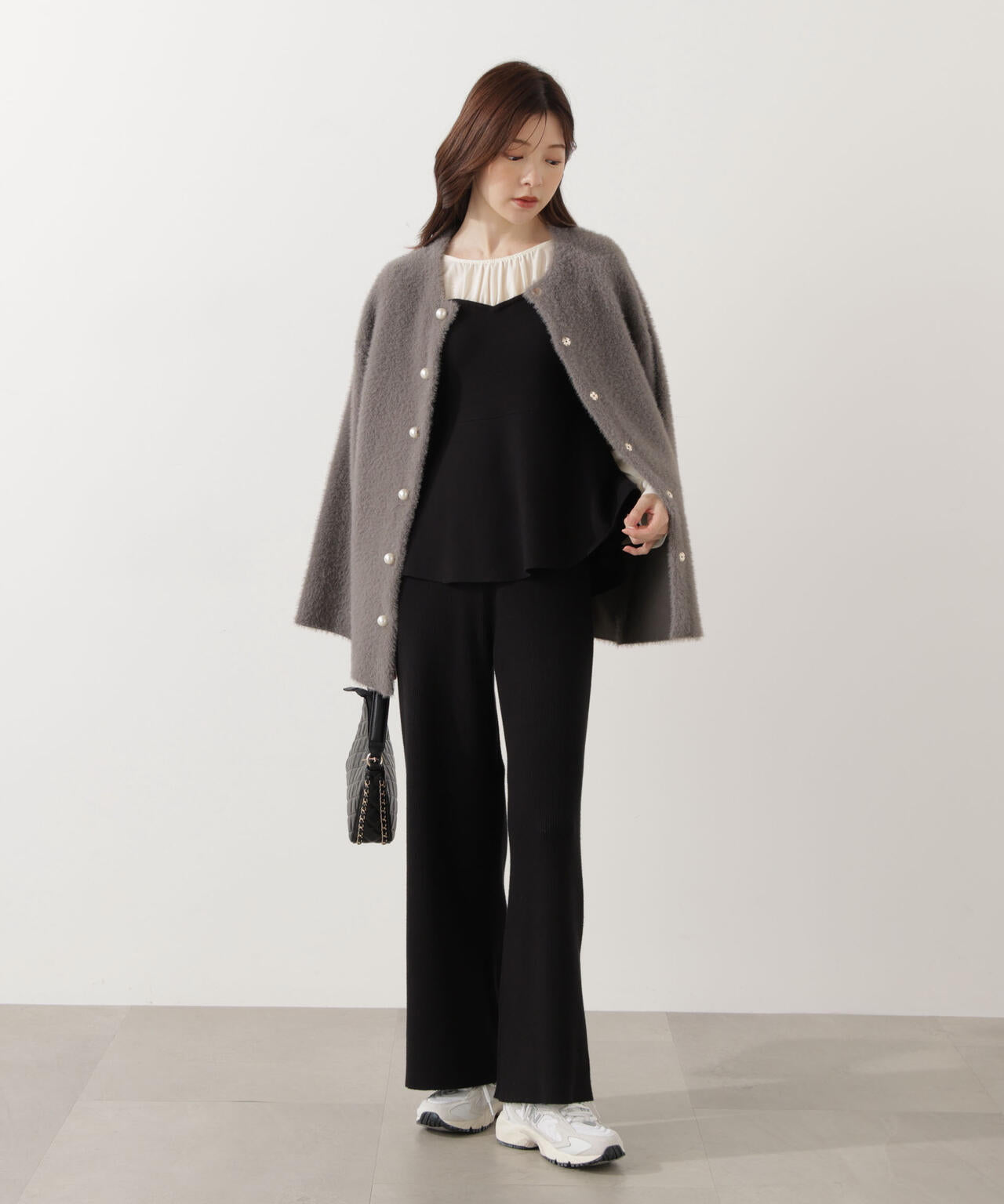 ウォッシャブル＞シアードッキングペプラムニットSETUP | PROPORTION