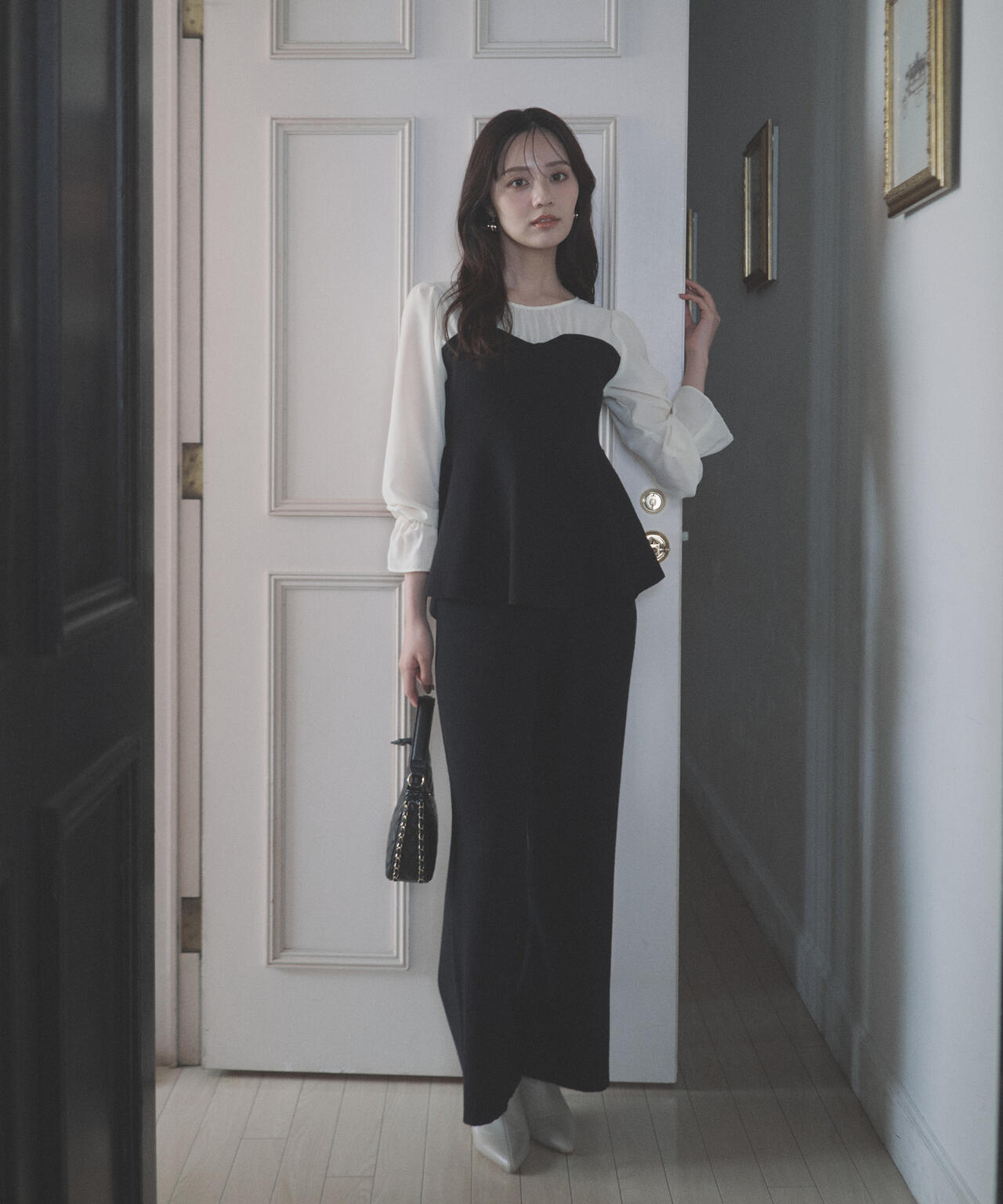 ma_sa　スラックス&ペプラムニット ウォッシャブル＞シアードッキングペプラムニットSETUP | PROPORTION