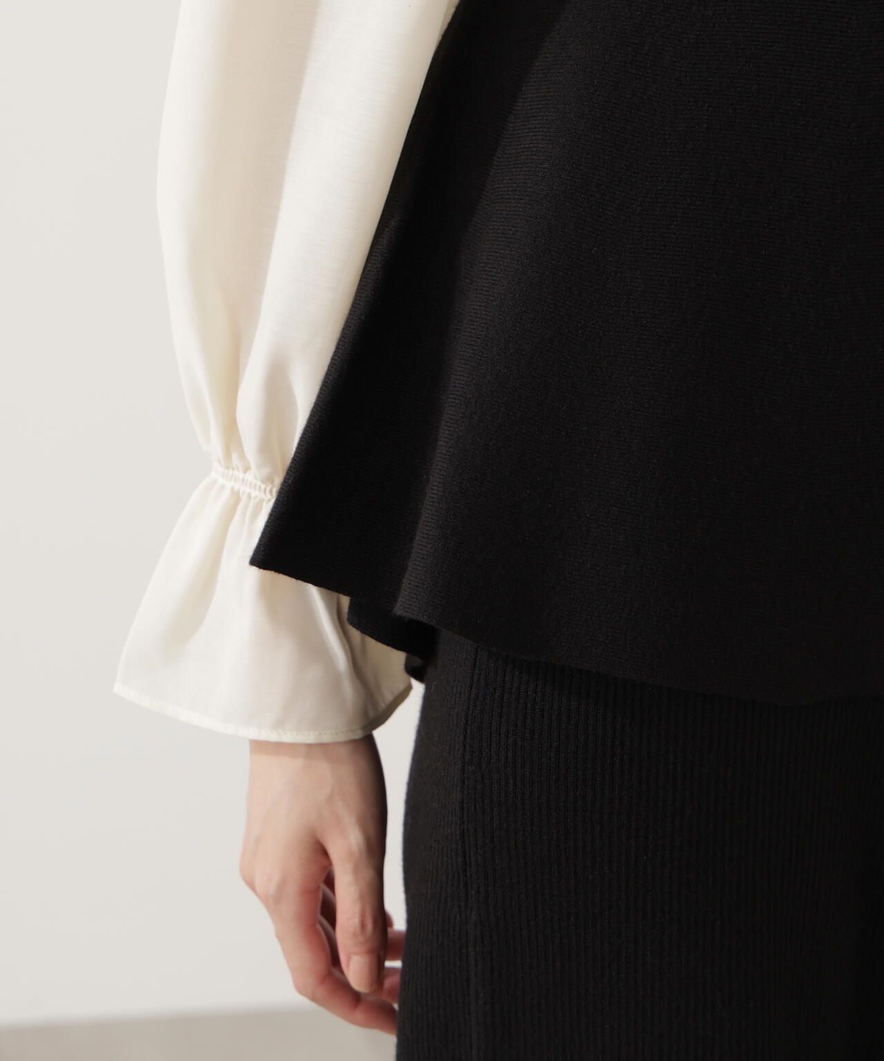 ウォッシャブル＞シアードッキングペプラムニットSETUP | PROPORTION