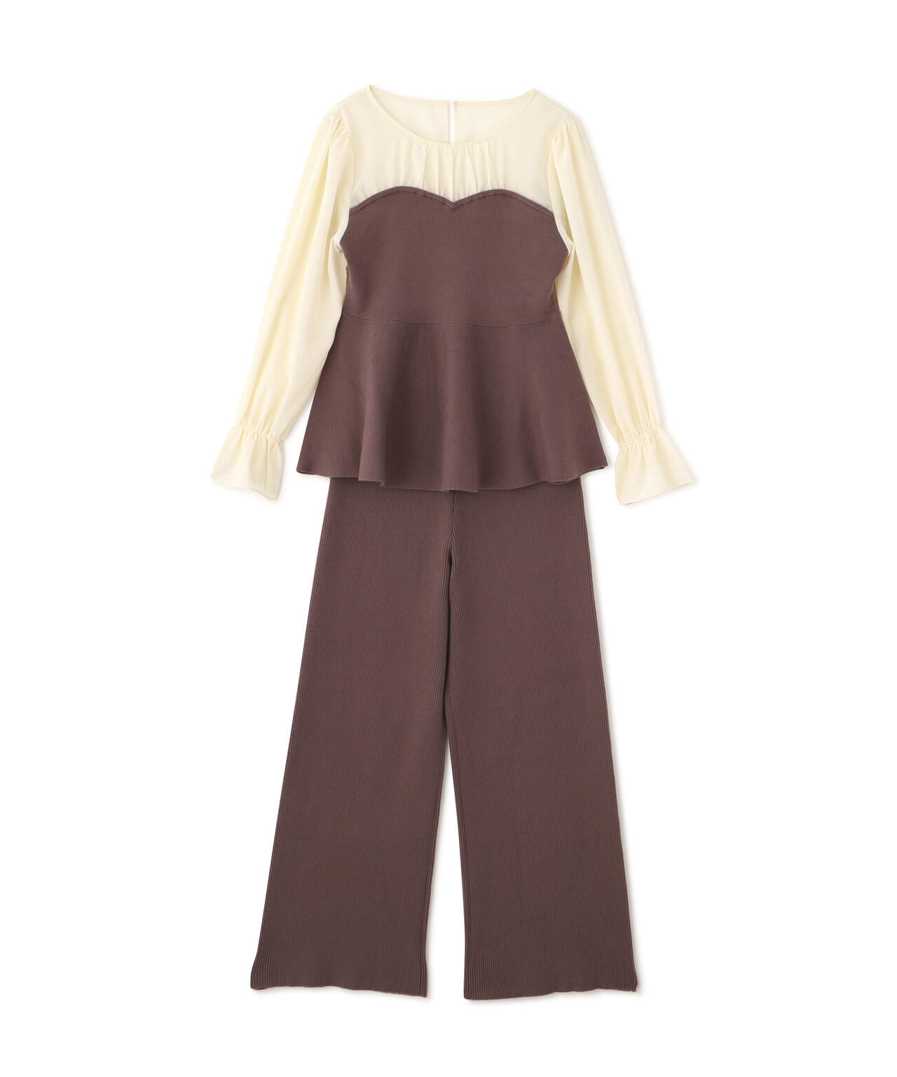 ウォッシャブル＞シアードッキングペプラムニットSETUP | PROPORTION