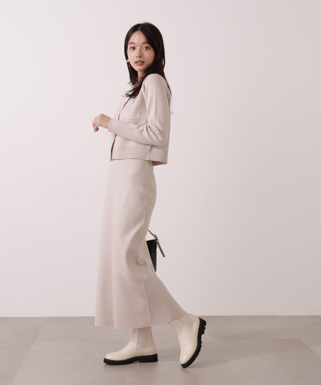 【一部再入荷】 青島心さん着用 ステッチニットSETUP